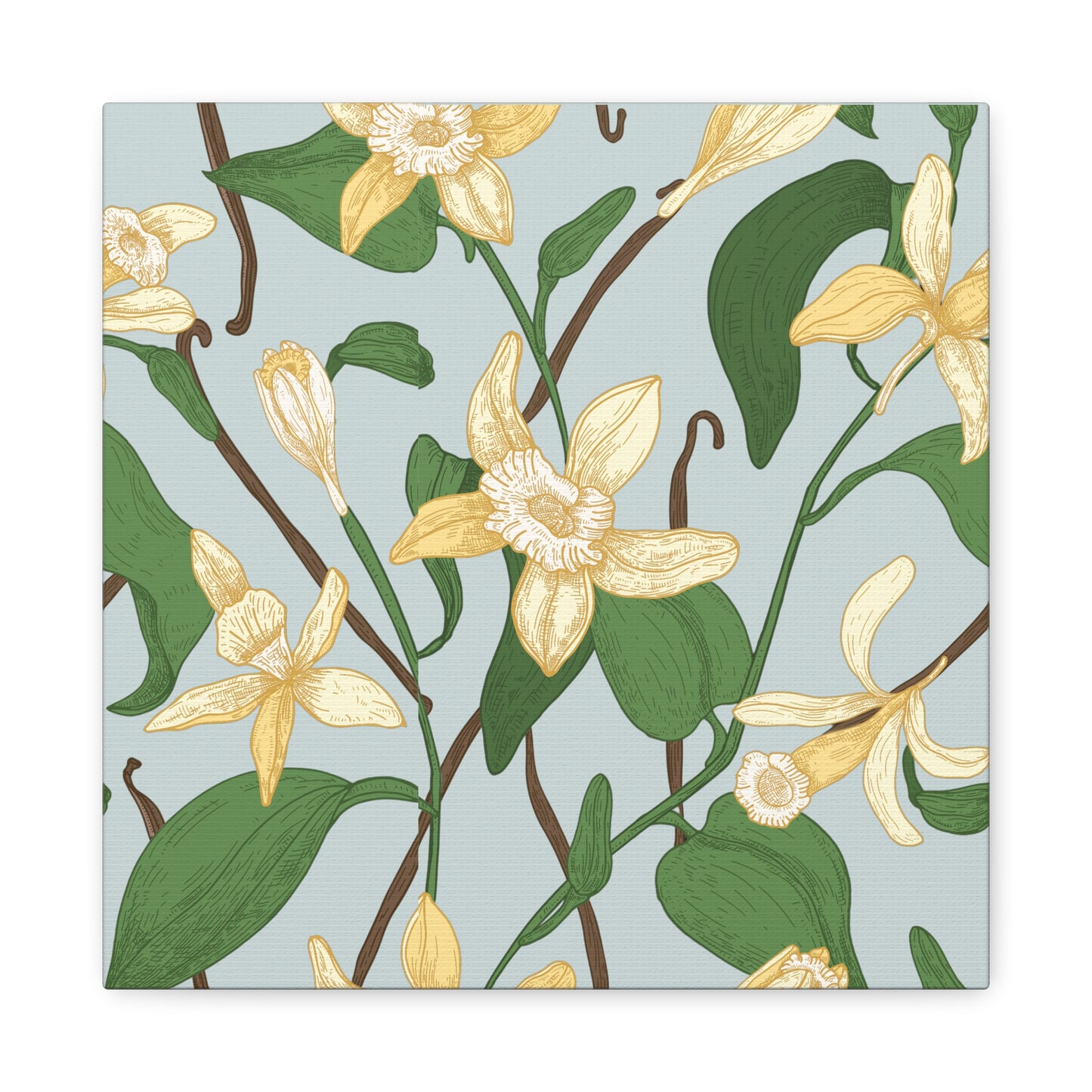 Vanilla Bean Canvas Art Print - Multiple Sizing Options - Vanilla Floral Canvas Wall Art, Botanical Home Decor, Spring Decoration, Gift for Her