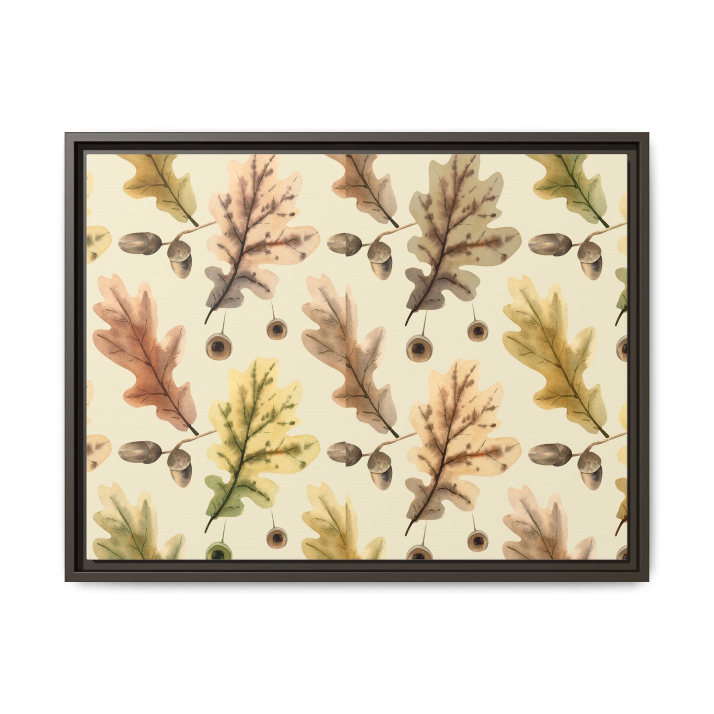 Oak Leaves Framed Matte Canvas Art - Multiple Frame Colors & Size Options