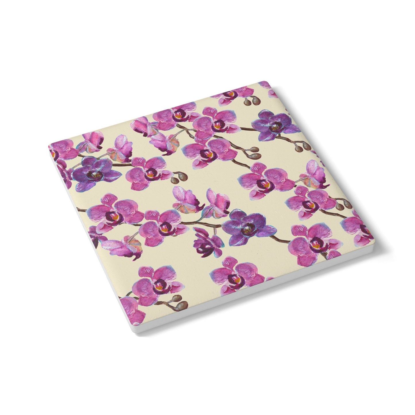 Vanilla Orchid - Ceramic Tile Coaster, Cork Backed - Round or Square Size Choices, Perfect for Home Decor & Gifts - Priced per coaster