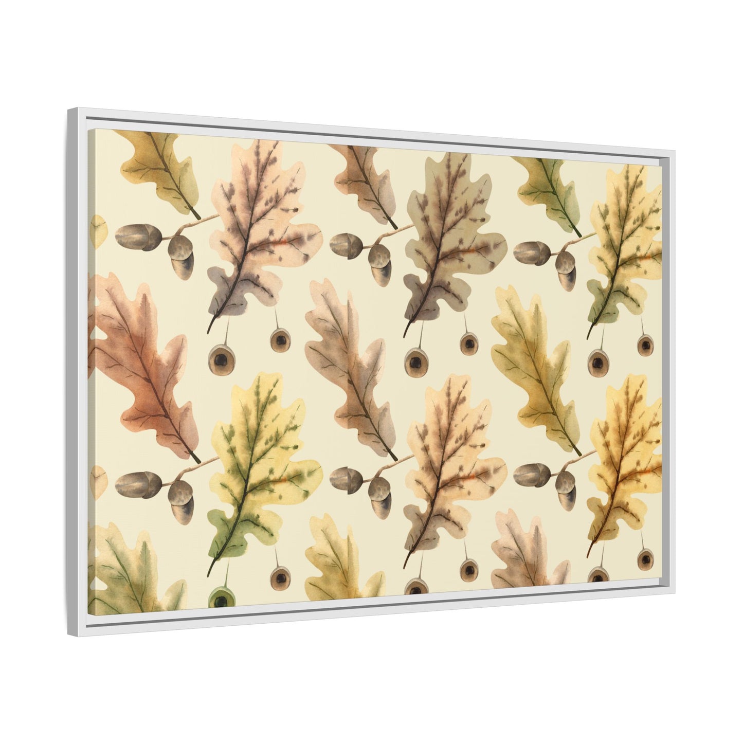 Oak Leaves Framed Matte Canvas Art - Multiple Frame Colors & Size Options