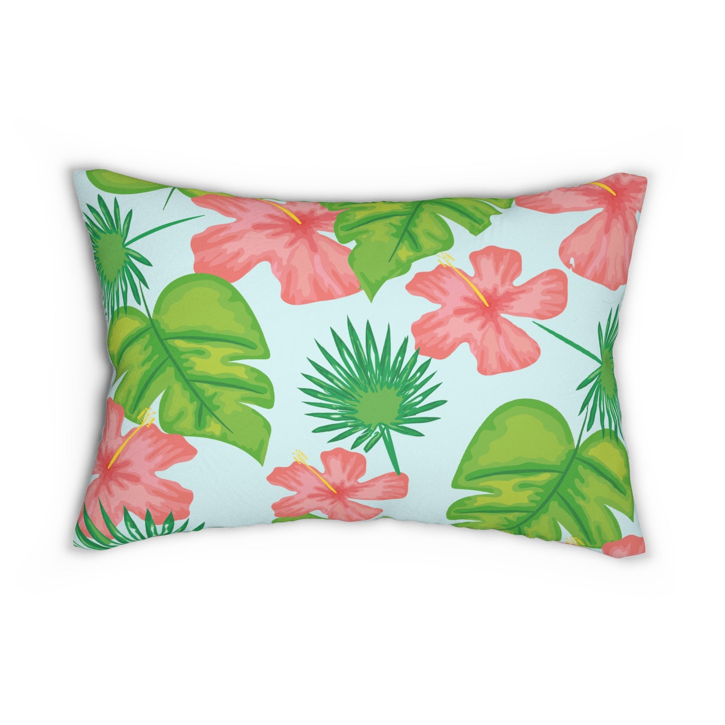 Tropical Island Printed Lumbar Pillow with Insert (20" x 14") - Includes insert and zipper closure