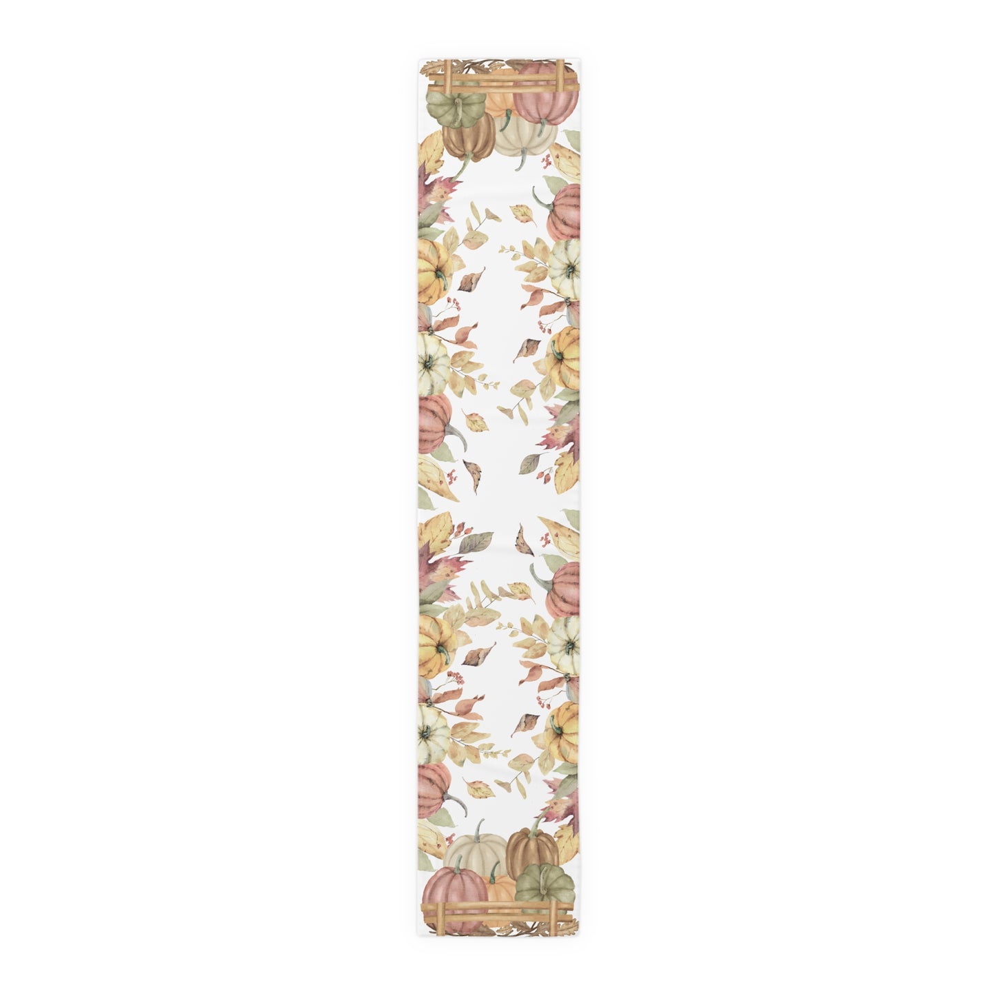 Pumpkins Table Runner - 16" x 72" or 16" x 90" Sizes, Fall Decor Table Runner, Thanksgiving Table Runner, Halloween Table Runner, Fall Home Decor - Cotton Twill or Polyester material choices