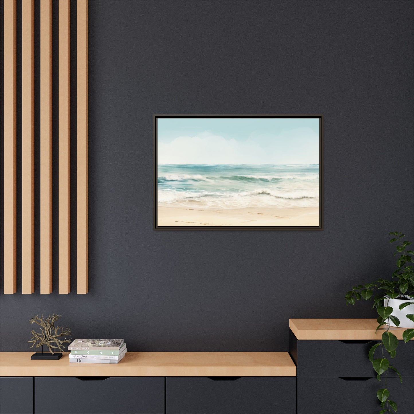 Ocean Breeze Framed Matte Canvas Art - Multiple Frame Color & Size Options
