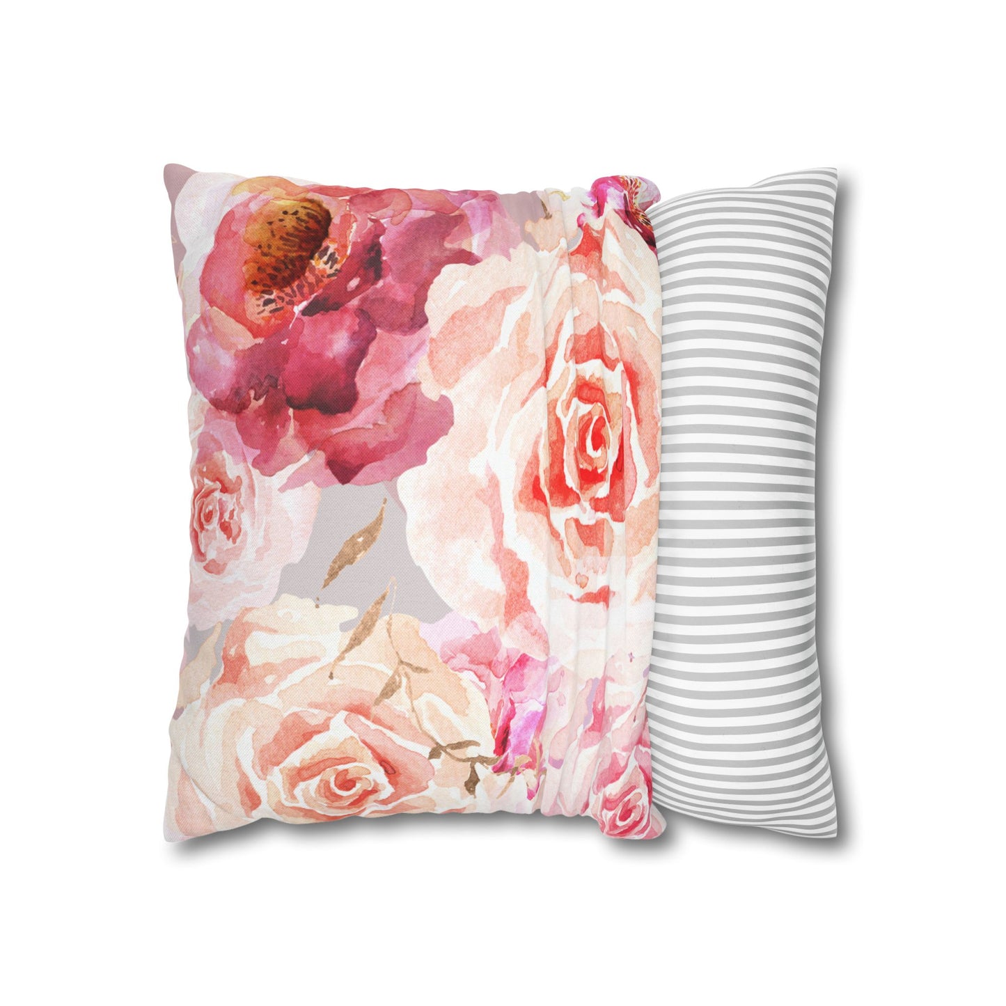 Bohemian Rose Printed Square Pillow Cover (no insert) - Multiple Sizes (14"x14", 16"x16", 18"x18", 20"x20"), Includes zipper closure