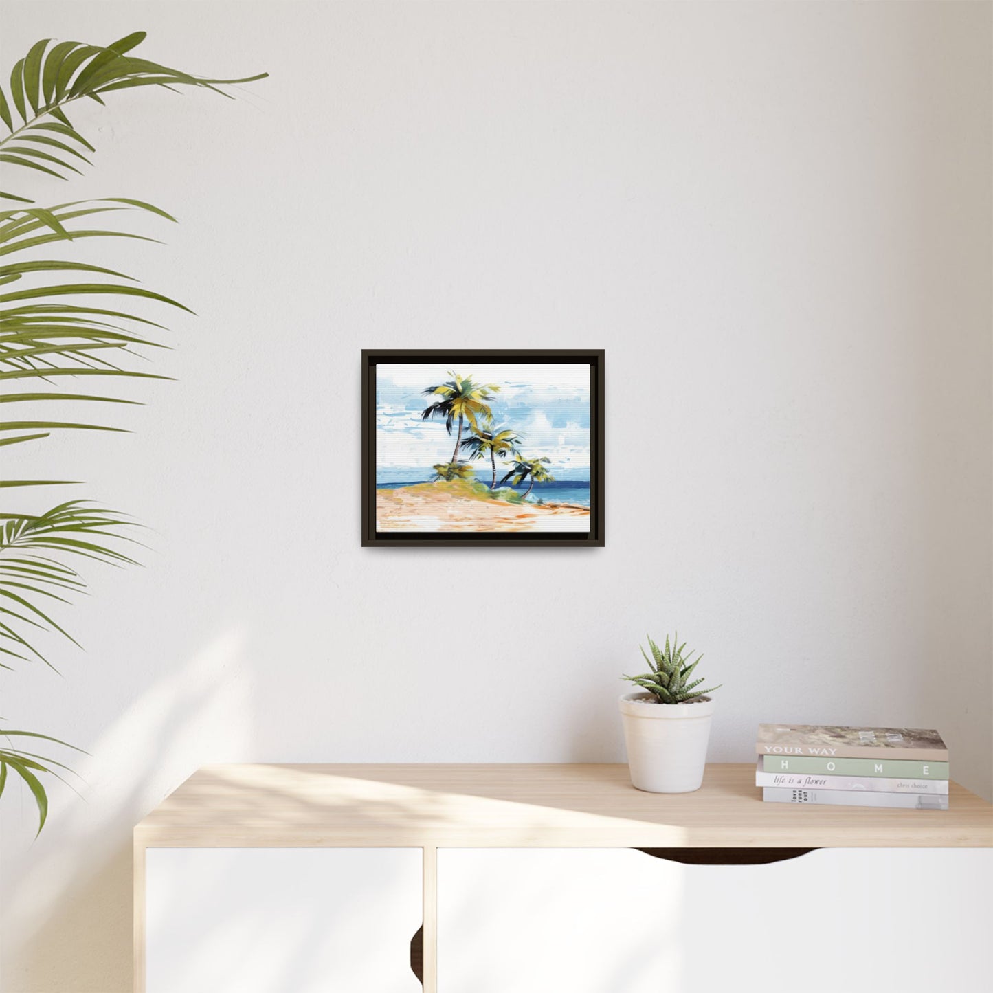 Tropical Retreat Framed Matte Canvas Art - Multiple Frame Colors & Size Options