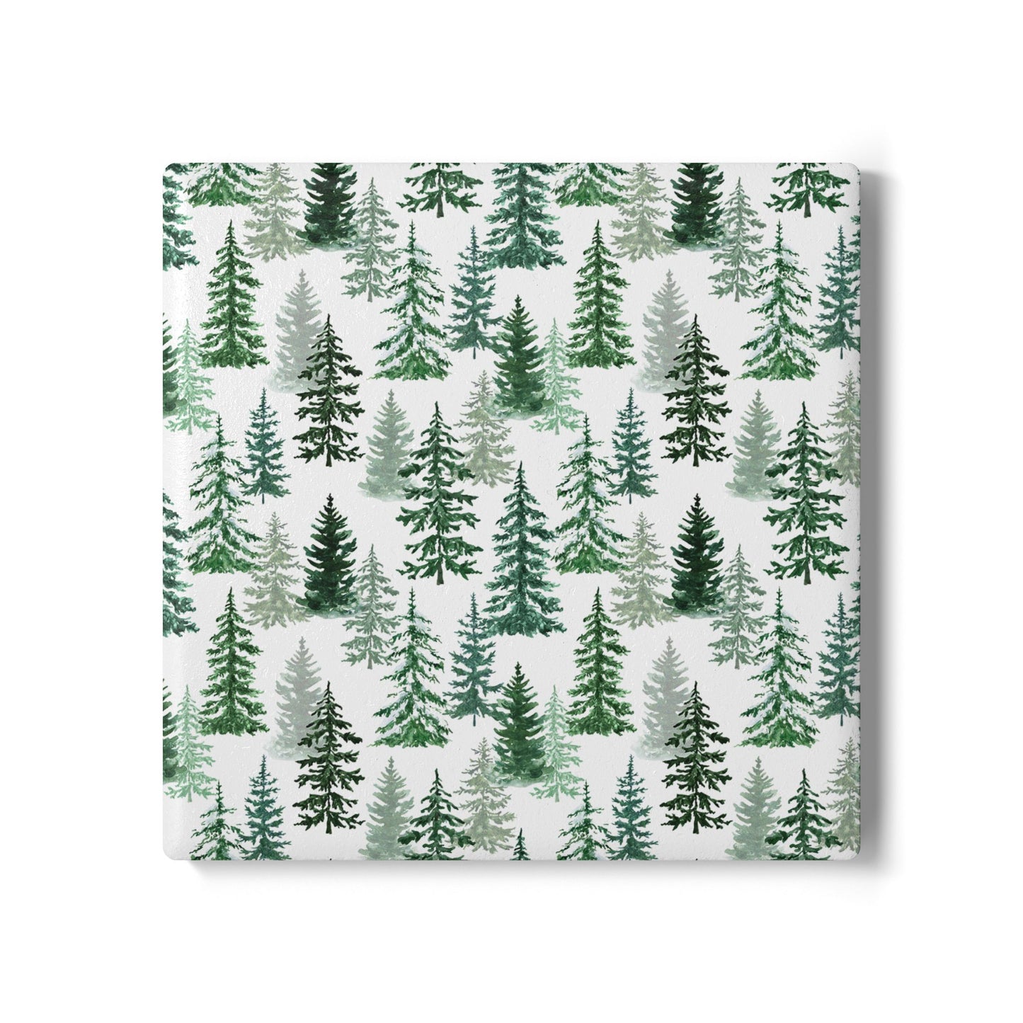 Fraser Fir - Ceramic Tile Coaster, Cork Backed - Round or Square Size Choices, Perfect for Christmas / Winter Home Decor & Holiday Gifts - Priced per coaster