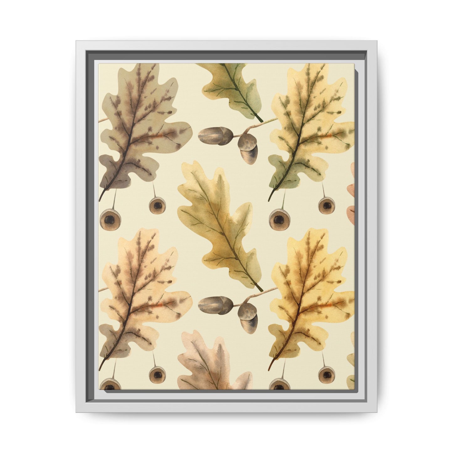 Oak Leaves Framed Matte Canvas Art - Multiple Frame Colors & Size Options
