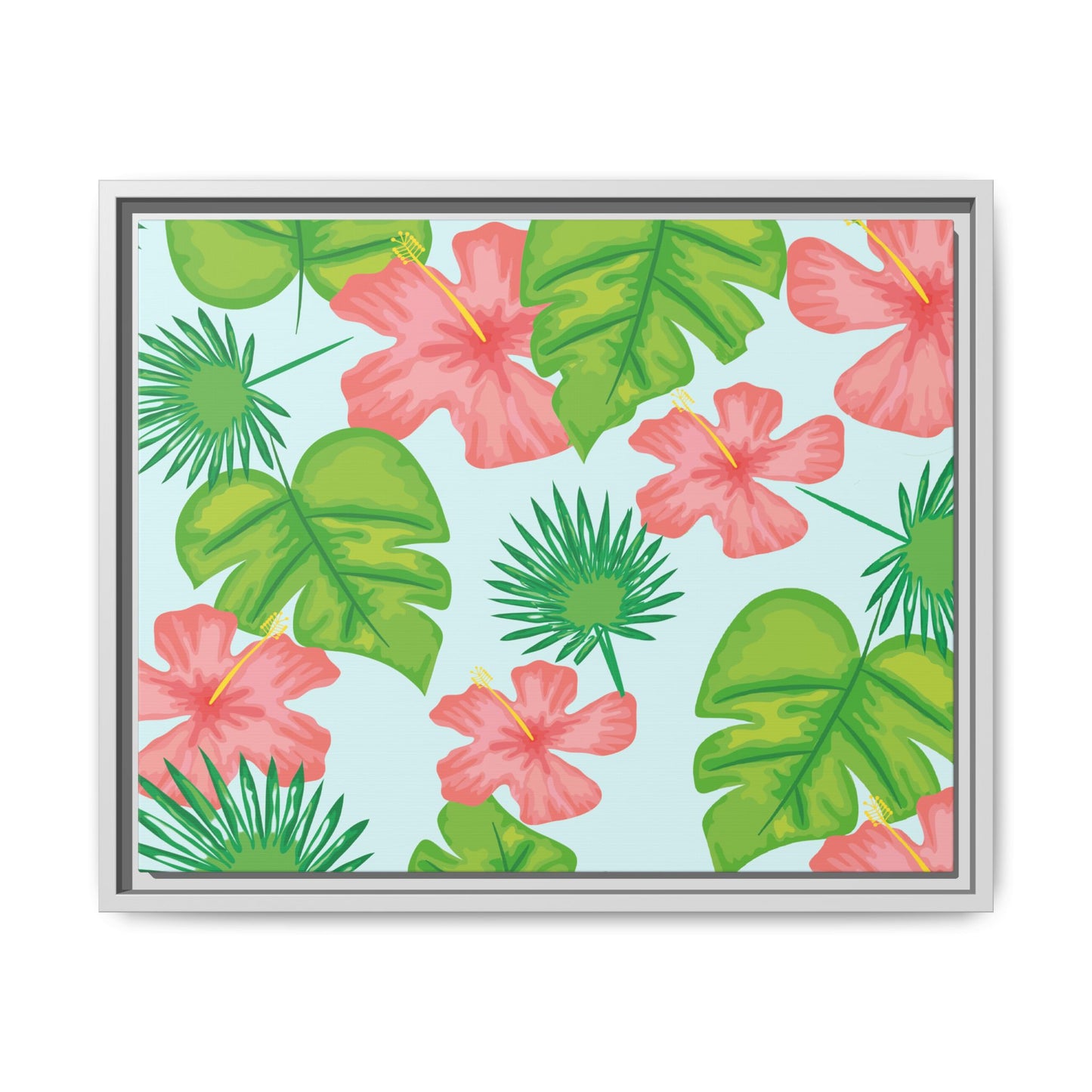Tropical Island Framed Matte Canvas Art - Multiple Frame Colors & Size Options