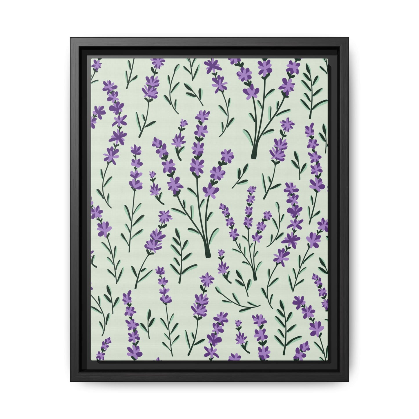 Lavender Sage Framed Matte Canvas Art - Multiple Frame Color & Size Options