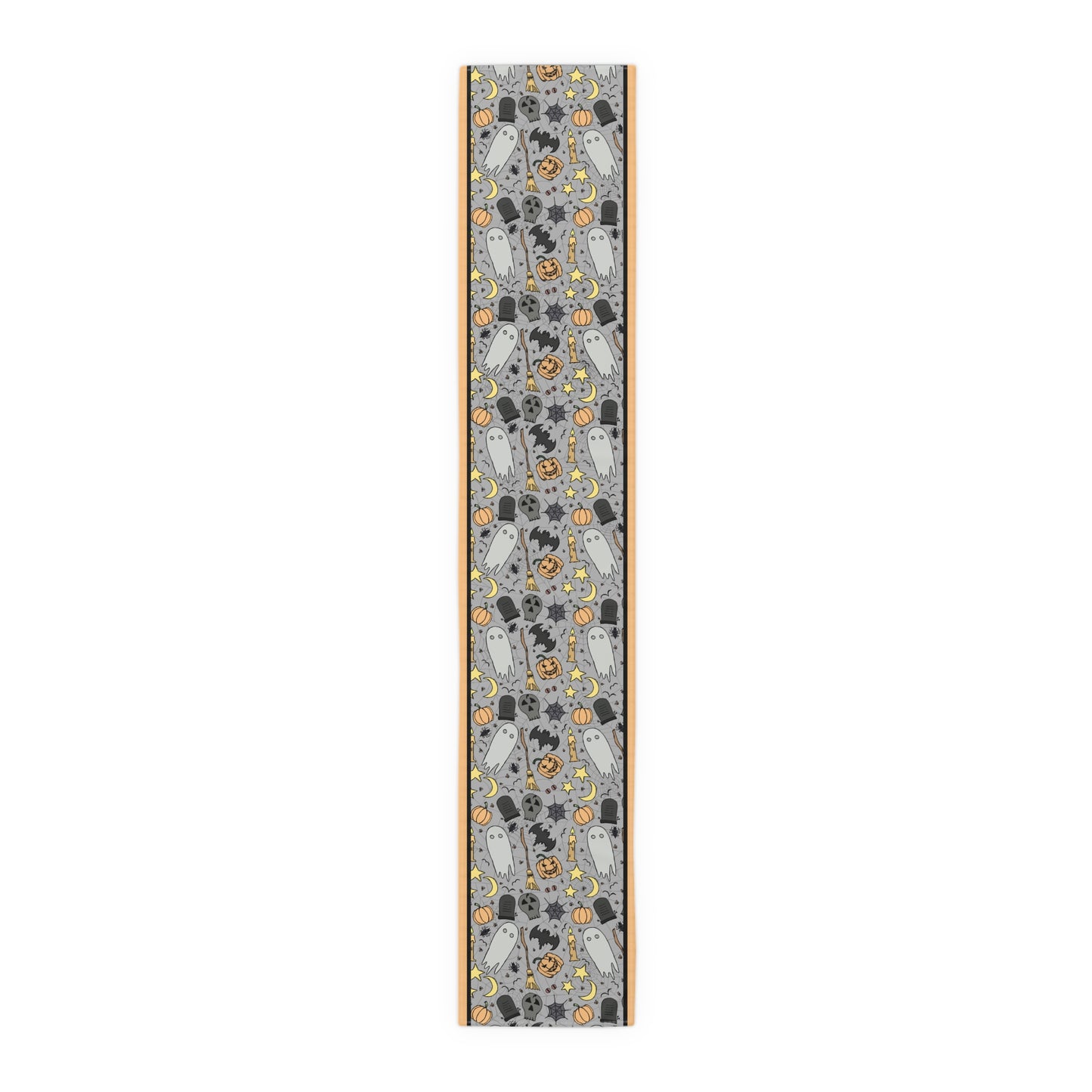 Halloween Fun Table Runner - 16" x 72" or 16" x 90" Size Options - Halloween Table Runner, Halloween Design Table Setting, Halloween Party Decor - Cotton Twill or Polyester choices