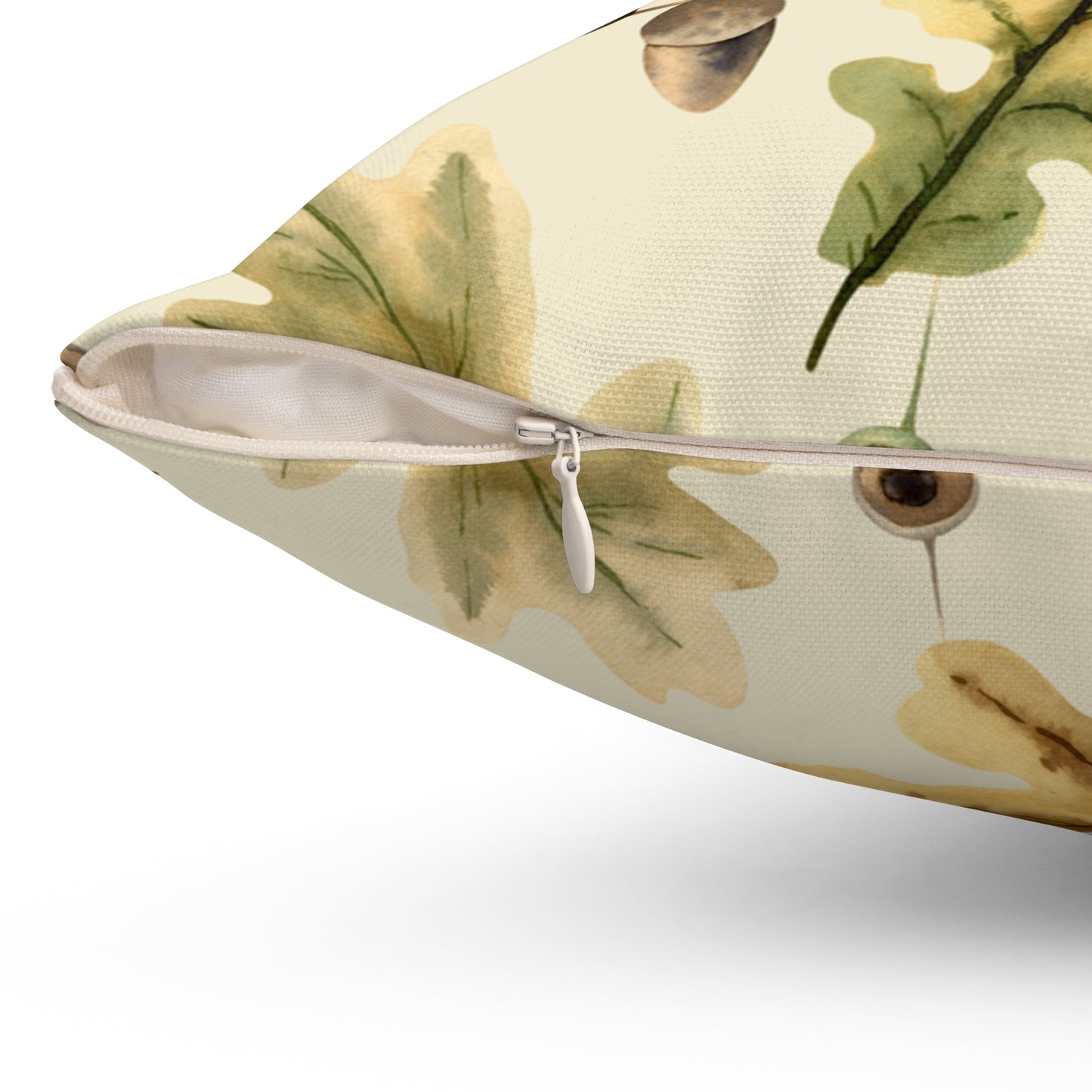 Oak Leaves Printed Square Pillow Cover with Insert - Multiple Sizes (14"x14", 16"x16", 18"x18", 20"x20"), Includes insert and zipper closure