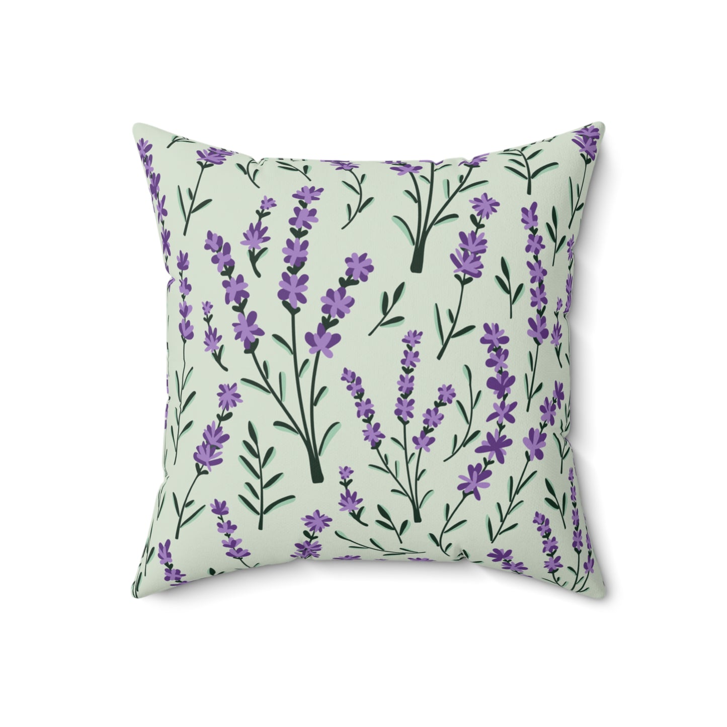 Lavender Sage Printed Square Pillow Cover with Insert - Multiple Sizes (14"x14", 16"x16", 18"x18", 20"x20"), Includes insert and zipper closure