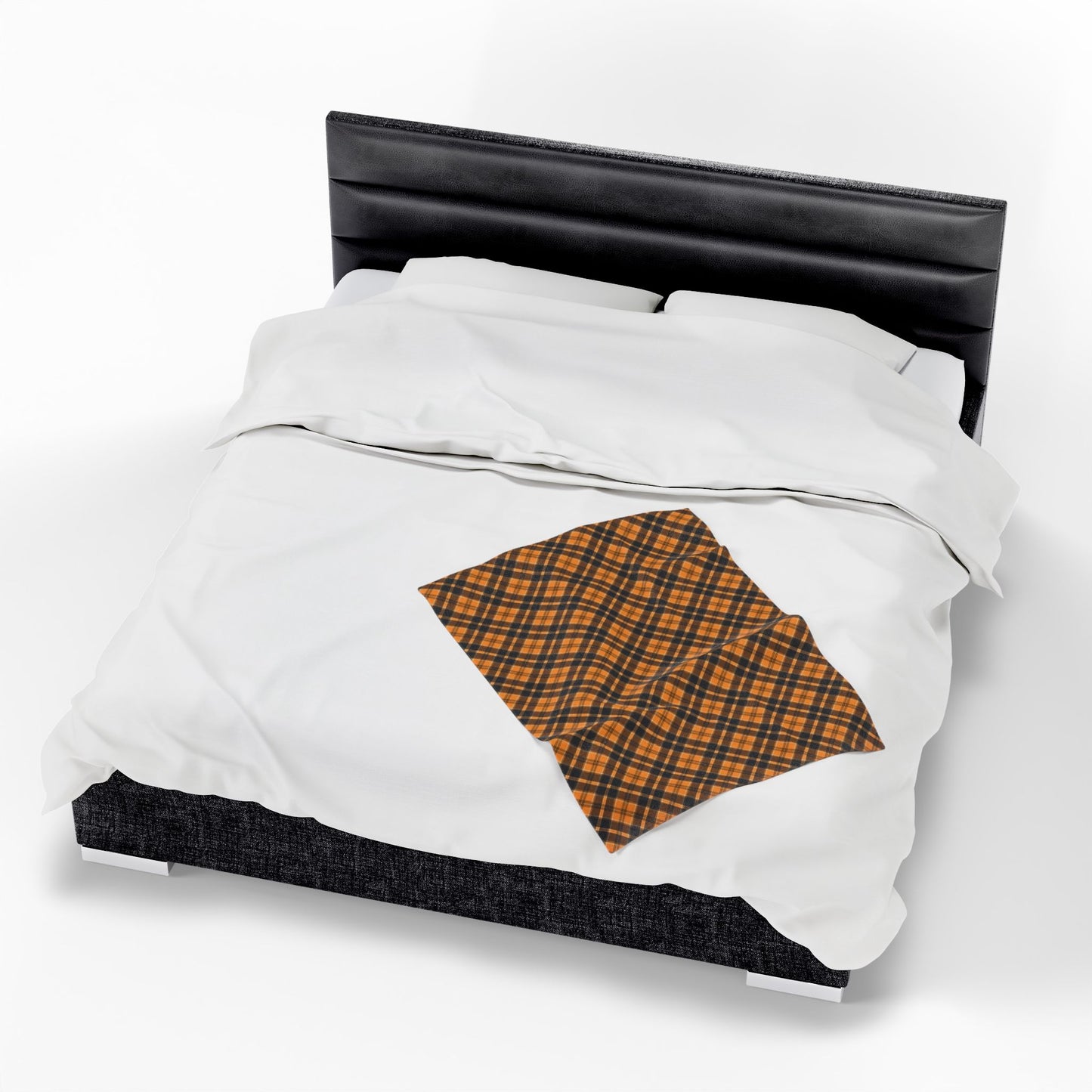 Halloween Plaid Velveteen Plush Blanket - Multiple Sizes (30"x40", 50"x60", 60"x80") Warm Throw for Fall Decor, Perfect Gift for Home, Halloween & Thanksgiving Throw Blanket