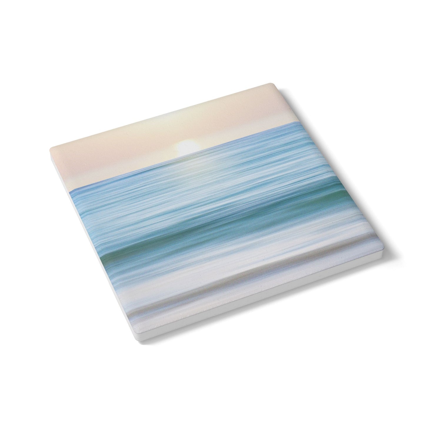 Coastal Cottage Sunset - Ceramic Tile Coaster, Cork Backed - Round or Square Size Choices, Perfect for Coastal Home Decor & Gifts - Priced per coaster