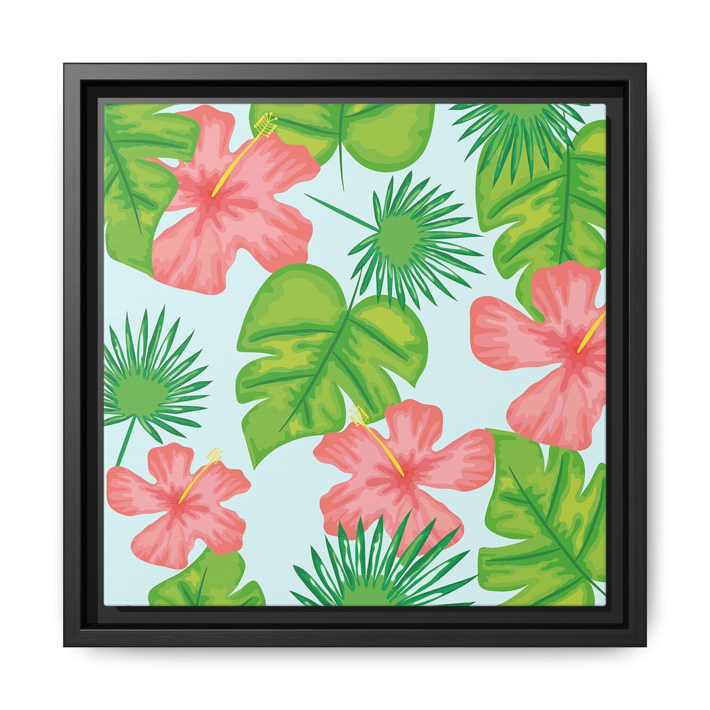 Tropical Island Framed Matte Canvas Art - Multiple Frame Colors & Size Options