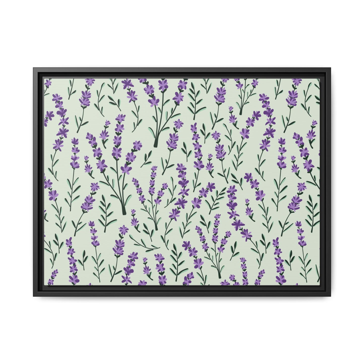 Lavender Sage Framed Matte Canvas Art - Multiple Frame Color & Size Options