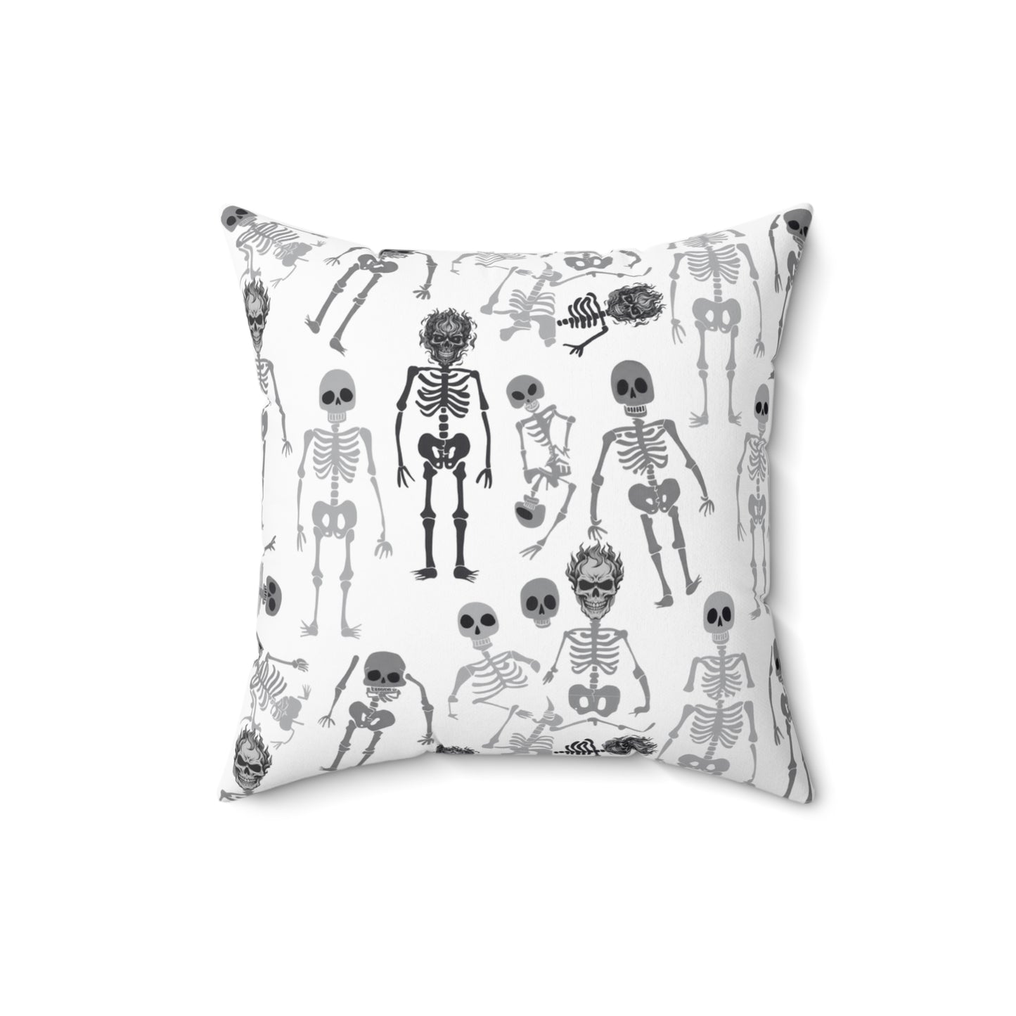Skeletons Pillow (includes insert) Multiple Sizes (14"x14", 16"x16", 18"x18", 20"x20") - Spooky Skeleton Pattern Pillow Halloween Home Decor, Skeleton Throw Pillow, Halloween Home Accent - Price for 1 pillow