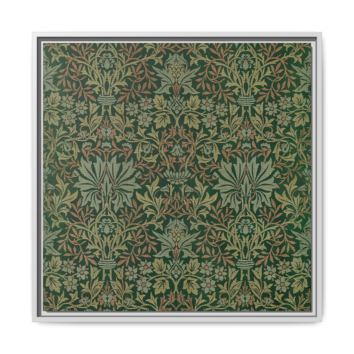 Flower Garden Framed Matte Canvas Art - Multiple Frame Colors & Size Options