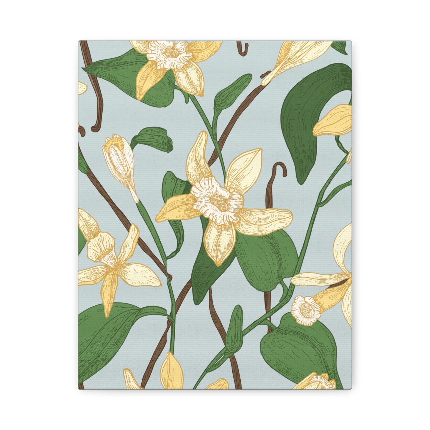 Vanilla Bean Canvas Art Print - Multiple Sizing Options - Vanilla Floral Canvas Wall Art, Botanical Home Decor, Spring Decoration, Gift for Her