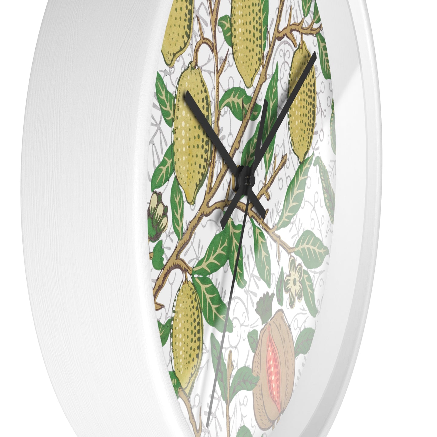 Lemon Verbena Wall Clock - Select from Black, White or Natural Wood Color