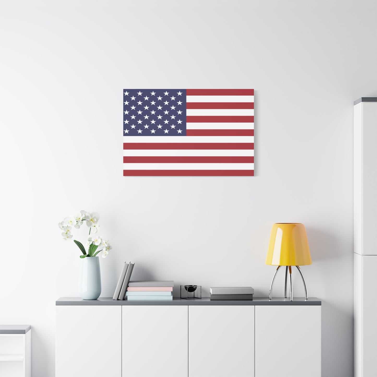 American Flag Canvas Wall Art, Multiple Sizing Options with 1.25" depth - Patriotic Home Decor, USA Flag Artwork, Independence Day Decoration, Gift for Veterans