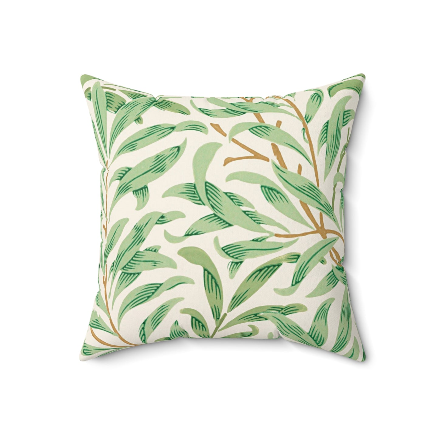 Willow Boughs Printed Square Pillow Cover with Insert - Multiple Sizes (14"x14", 16"x16", 18"x18", 20"x20"), Includes insert and zipper closure