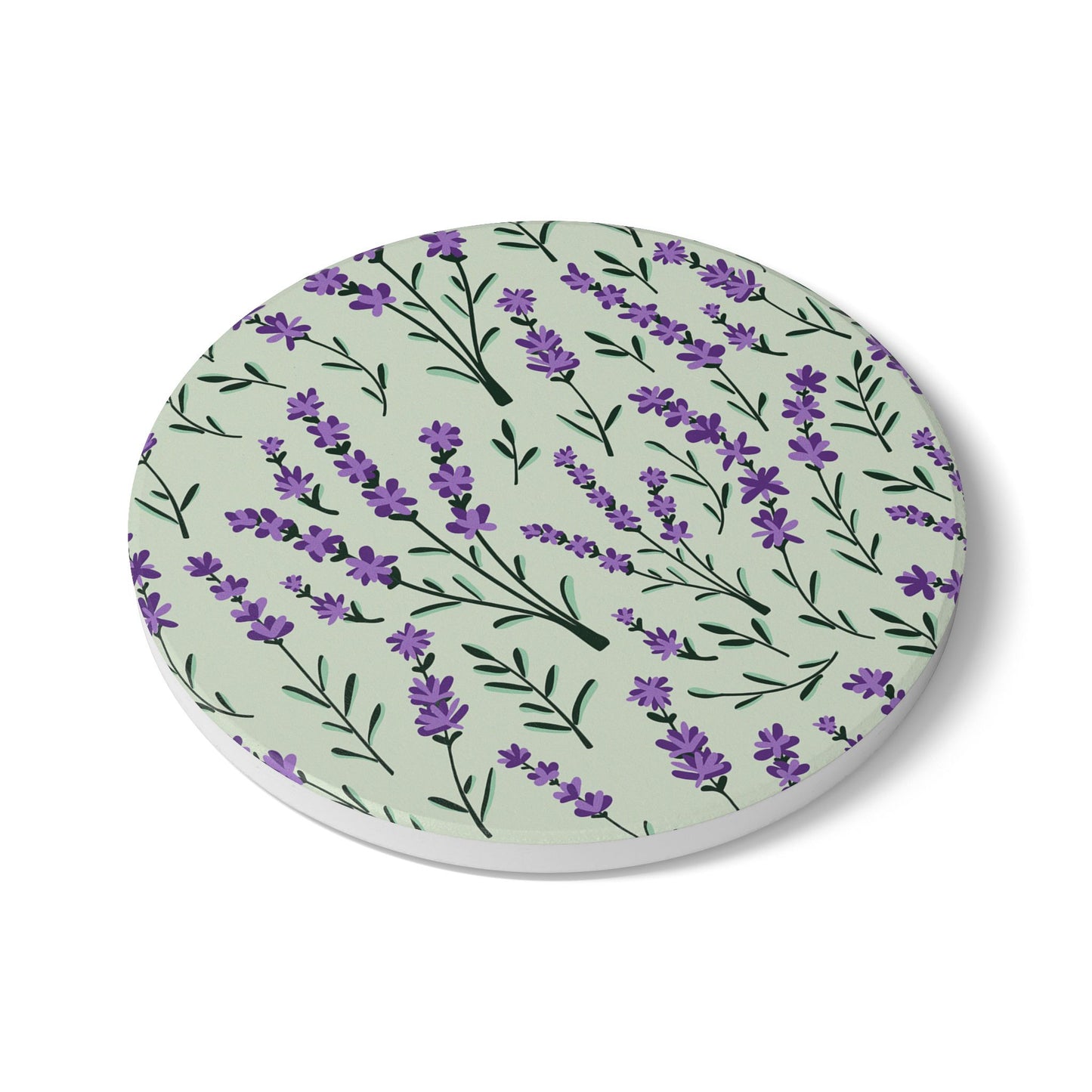 Lavender Sage - Ceramic Tile Coaster, Cork Backed - Round or Square Size Choices, Perfect for Home Decor & Gifts - Priced per coaster