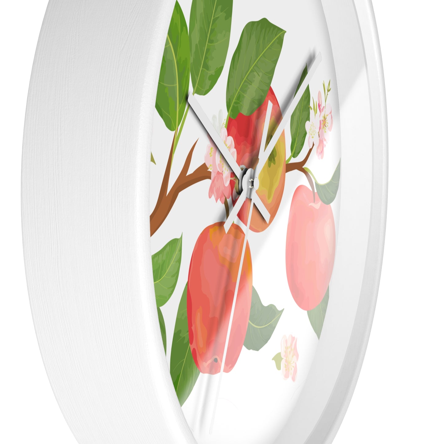 Apple Harvest Wall Clock - Select from Black, White or Natural Wood Color