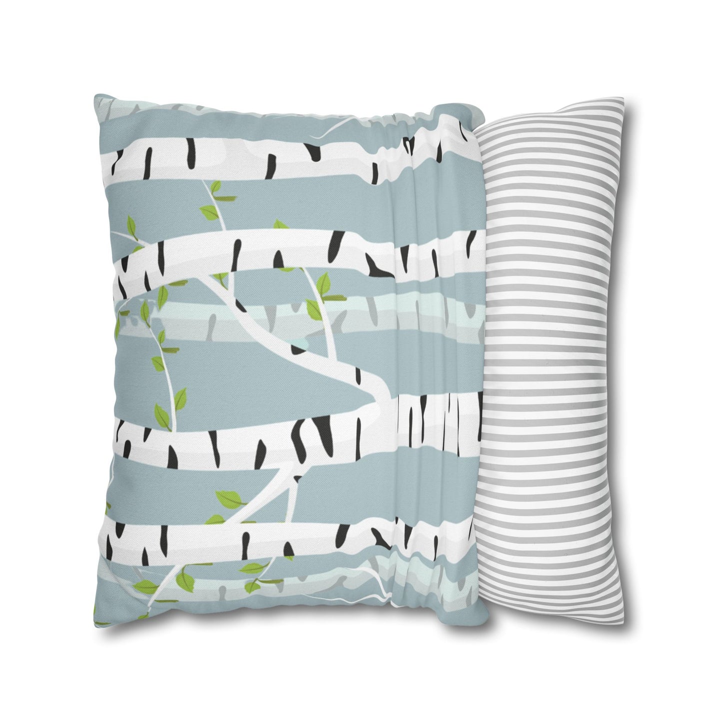 White Birch Printed Square Pillow Cover (no insert) - Multiple Sizes (14"x14", 16"x16", 18"x18", 20"x20"), Includes zipper closure