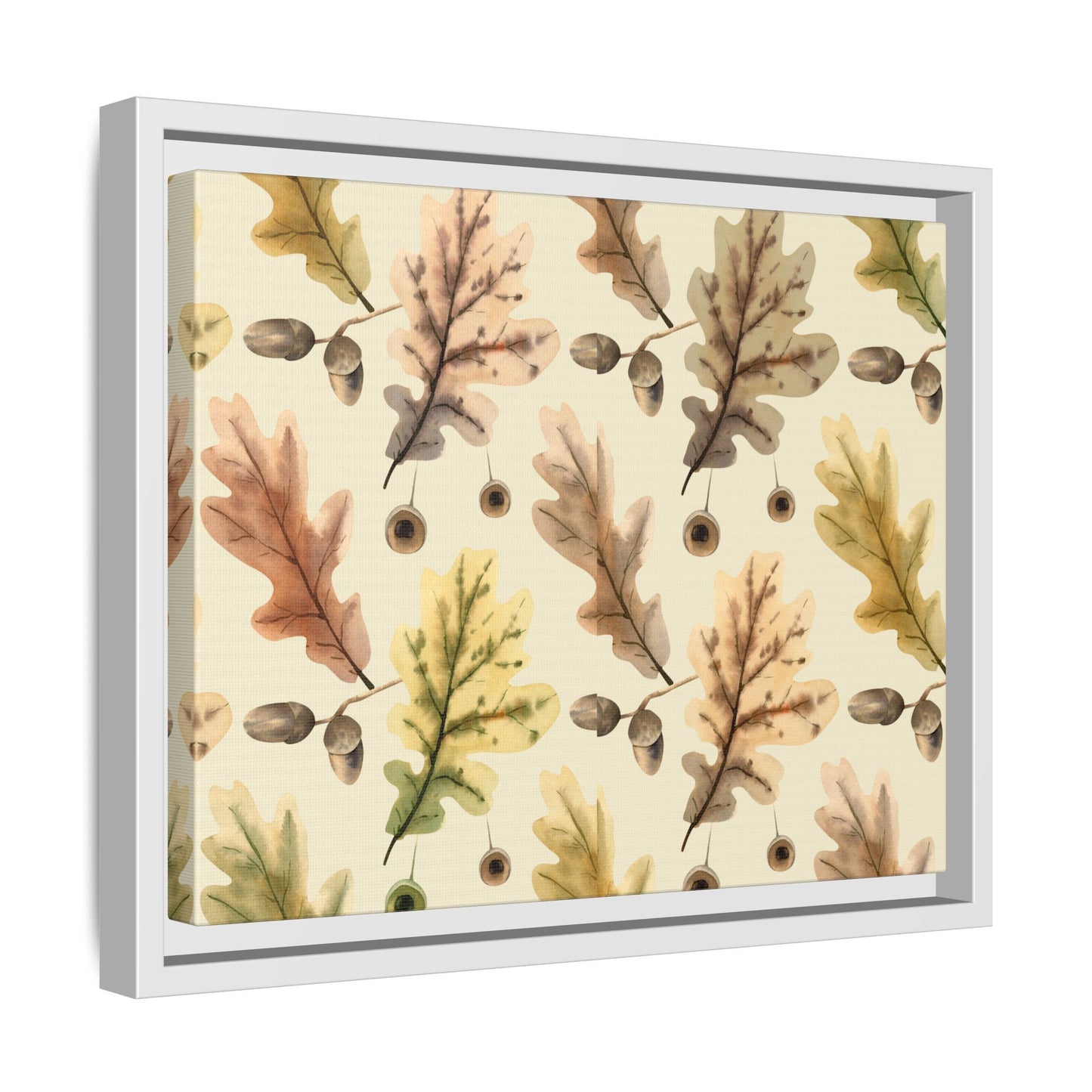 Oak Leaves Framed Matte Canvas Art - Multiple Frame Colors & Size Options