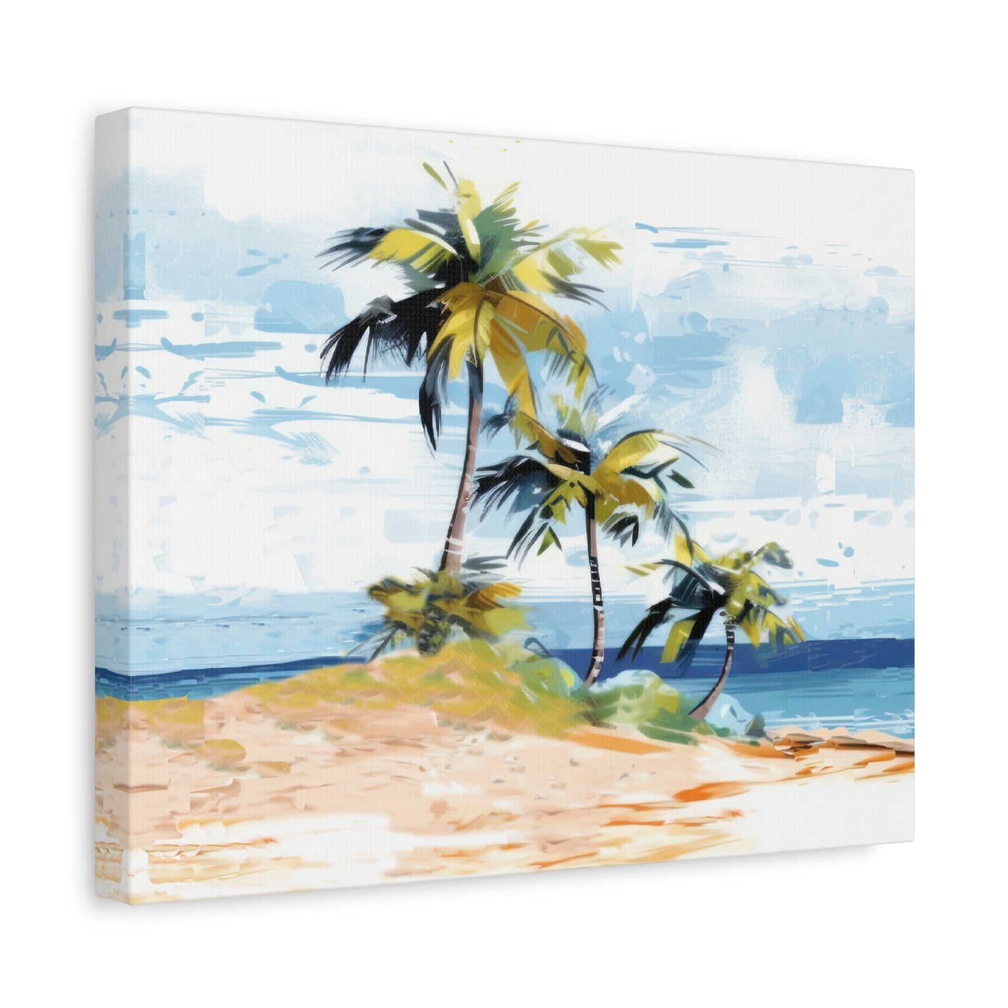 Tropical Retreat Canvas Wall Art Print - Multiple Sizing Options - Tropical Canvas Print, Coastal Wall Art, Beach Decor, Palm Tree Artwork