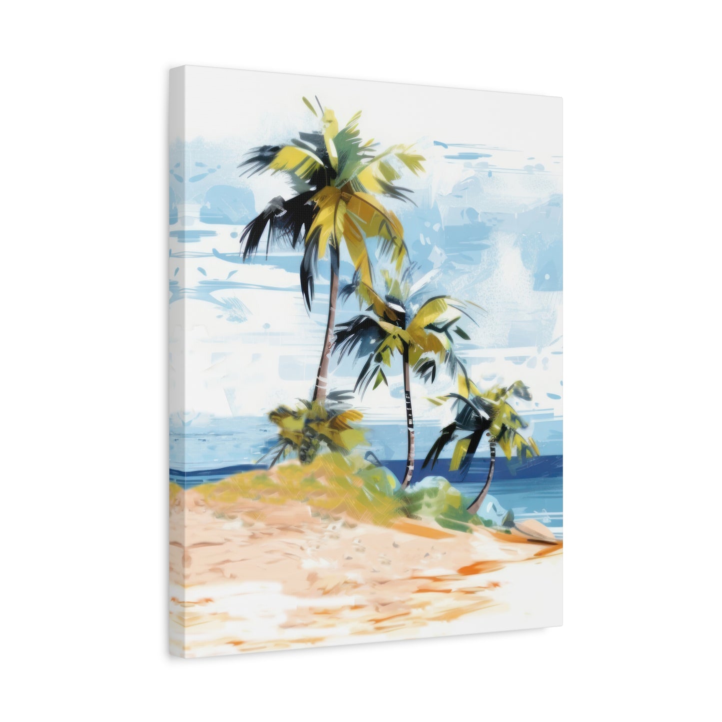 Tropical Retreat Canvas Wall Art Print - Multiple Sizing Options - Tropical Canvas Print, Coastal Wall Art, Beach Decor, Palm Tree Artwork