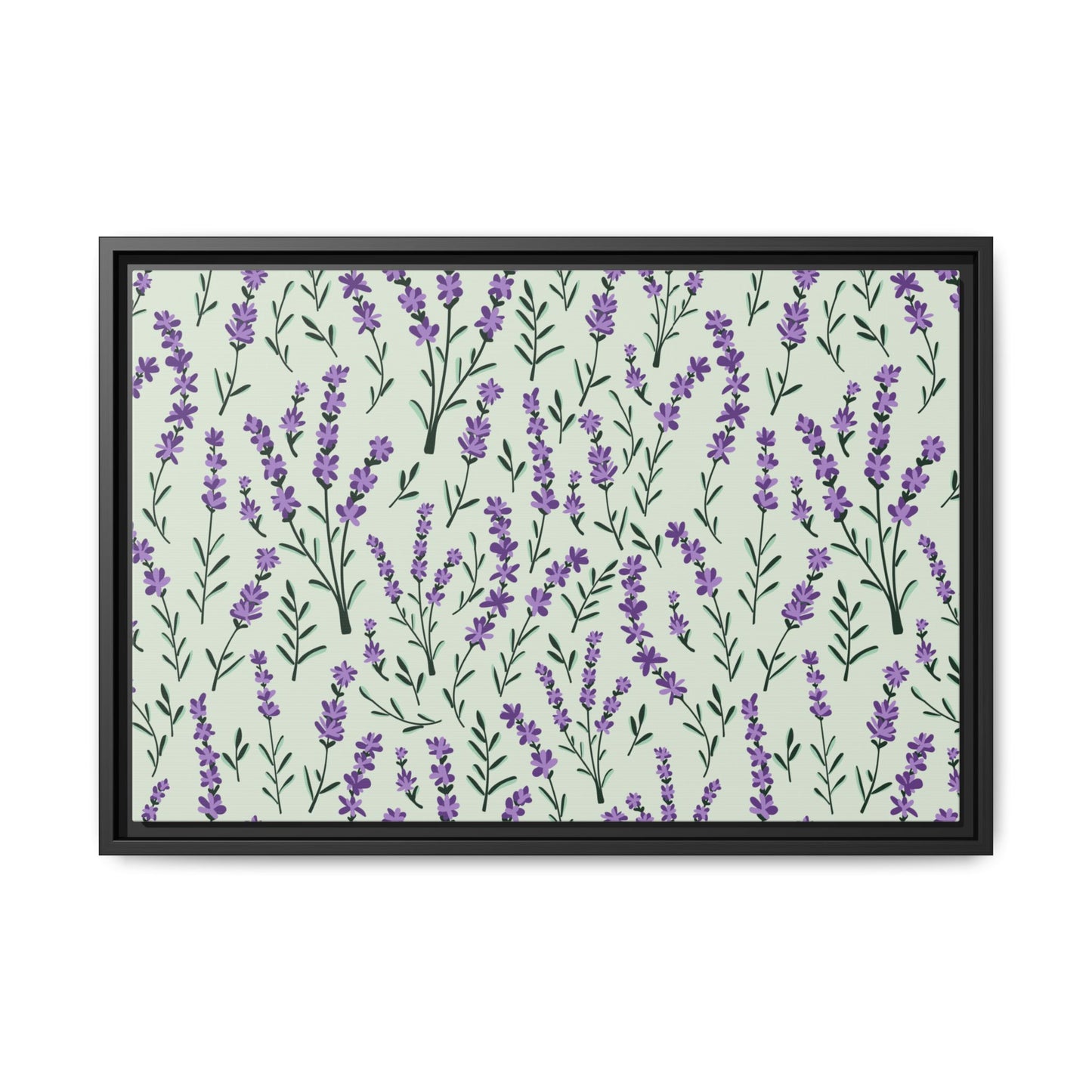 Lavender Sage Framed Matte Canvas Art - Multiple Frame Color & Size Options