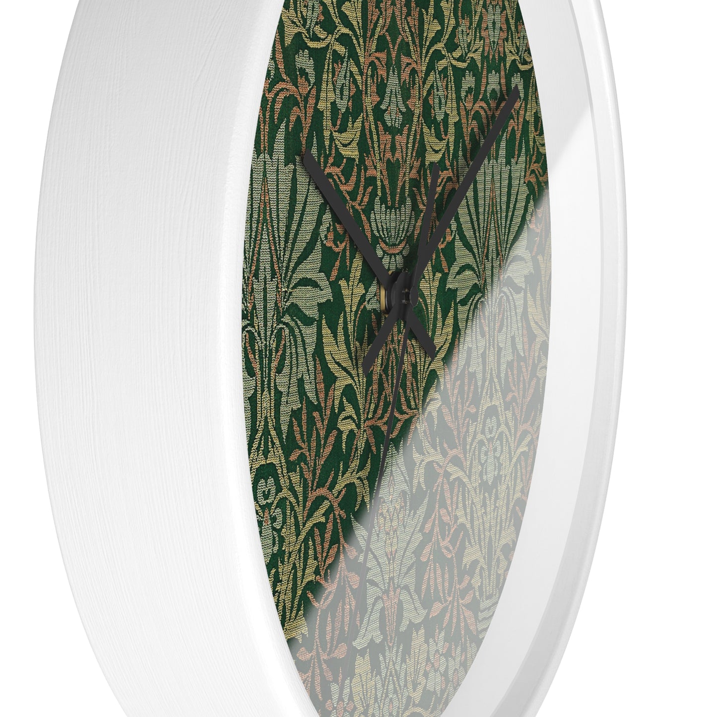Flower Garden Wall Clock - Select from Black, White or Natural Wood Color