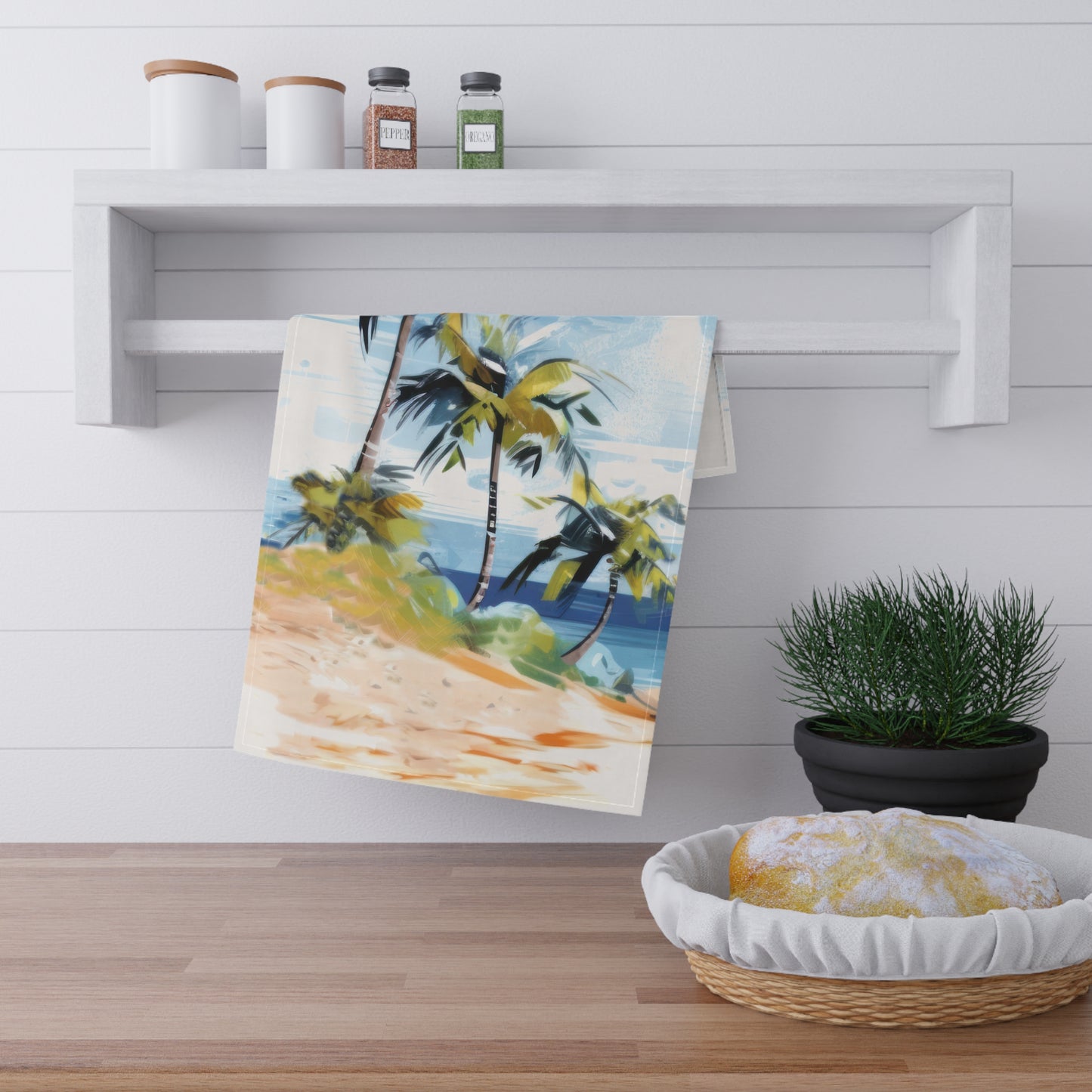 Tropical Retreat Printed Tea Towels - 100% Cotton Twill, 18" x 30"