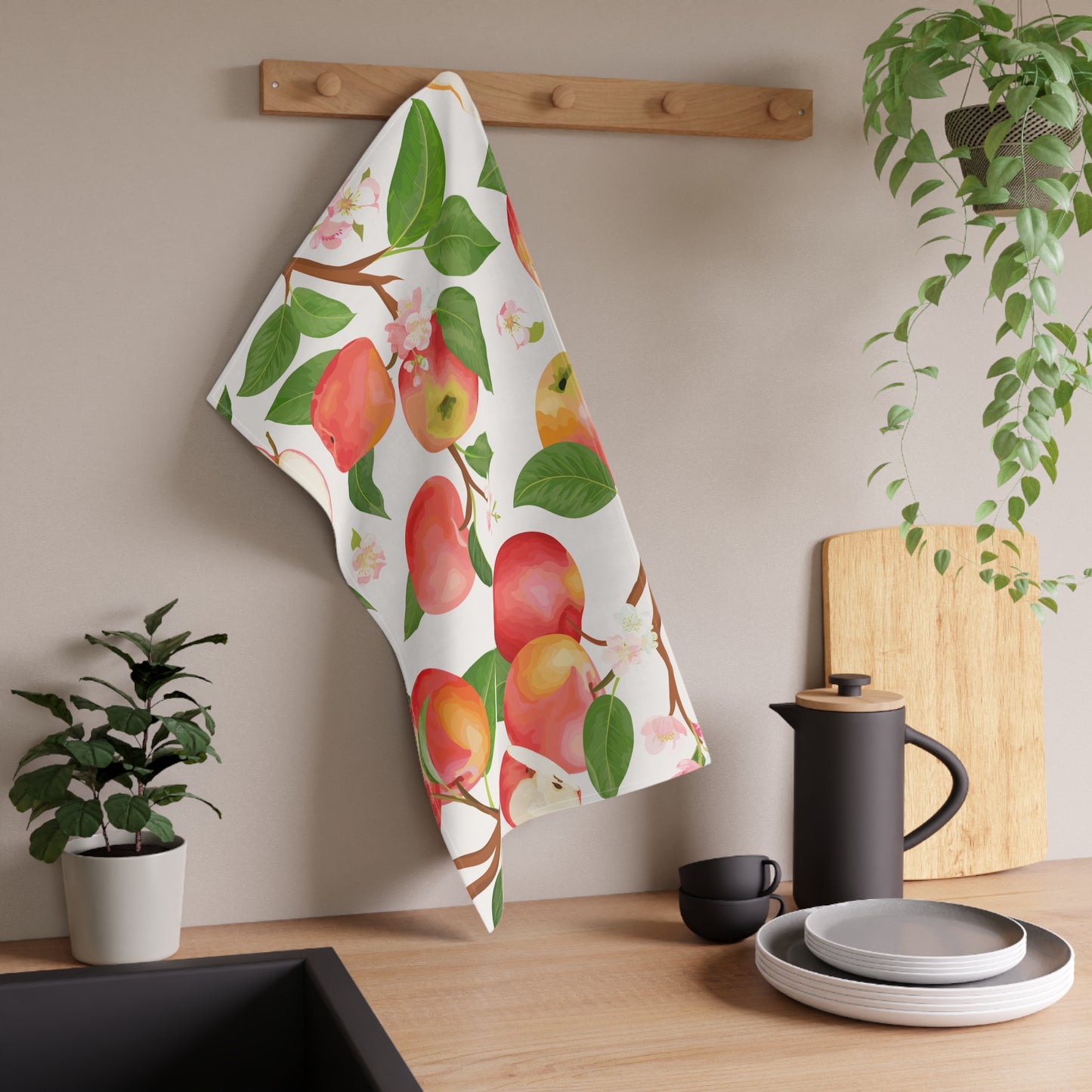 Apple Harvest Printed Tea Towels - 100% Cotton Twill, 18" x 30"