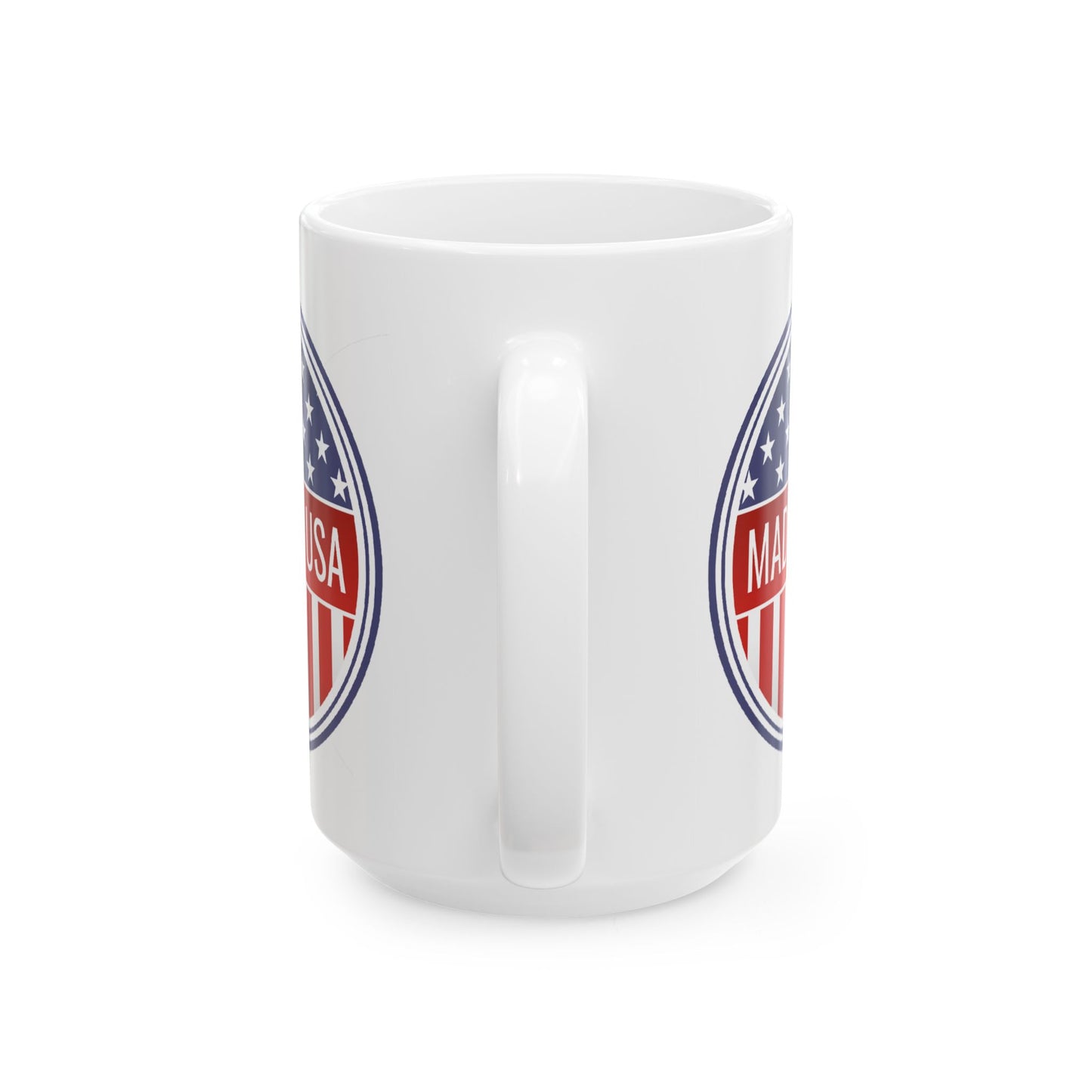 Made in USA Mug - 11 oz. & 15 oz. size options - Patriotic Ceramic Mug, Independence Day Gift, American Flag Coffee Cup, USA Drinkware