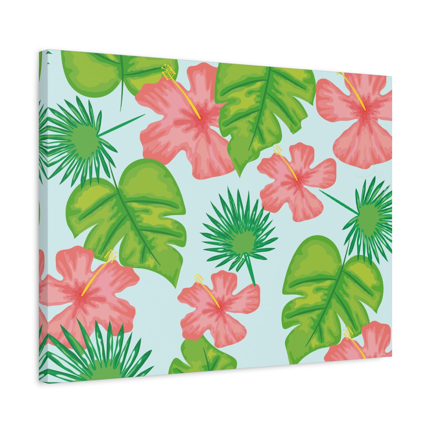 Tropical Island Canvas Art Print - Multiple Sizing Options - Tropical Art Wall Print, Floral Matte Canvas Home Decor