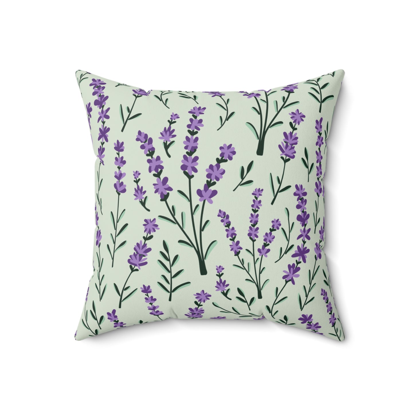 Lavender Sage Printed Square Pillow Cover with Insert - Multiple Sizes (14"x14", 16"x16", 18"x18", 20"x20"), Includes insert and zipper closure