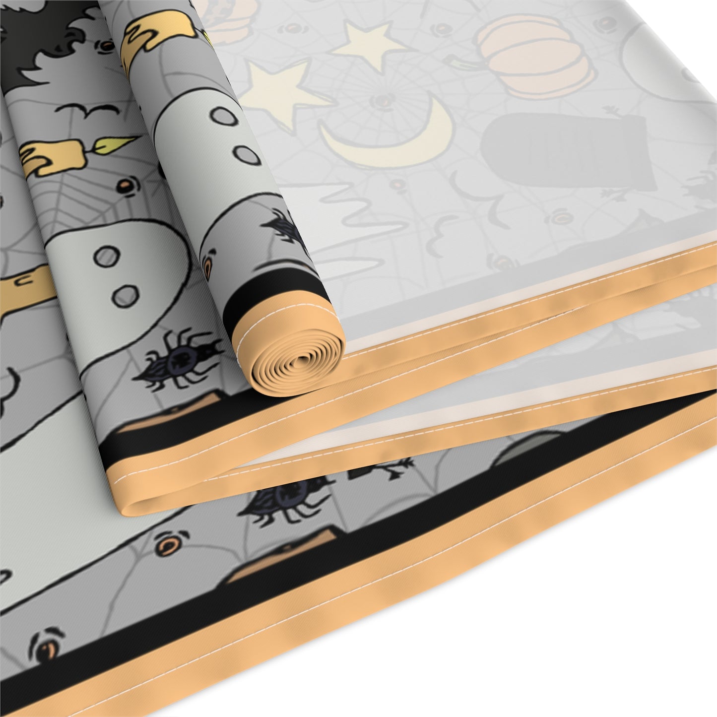 Halloween Fun Table Runner - 16" x 72" or 16" x 90" Size Options - Halloween Table Runner, Halloween Design Table Setting, Halloween Party Decor - Cotton Twill or Polyester choices