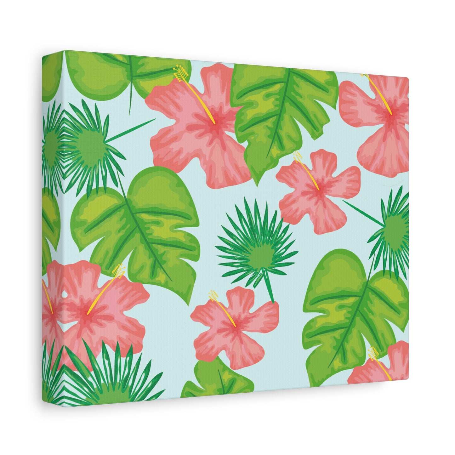 Tropical Island Canvas Art Print - Multiple Sizing Options - Tropical Art Wall Print, Floral Matte Canvas Home Decor