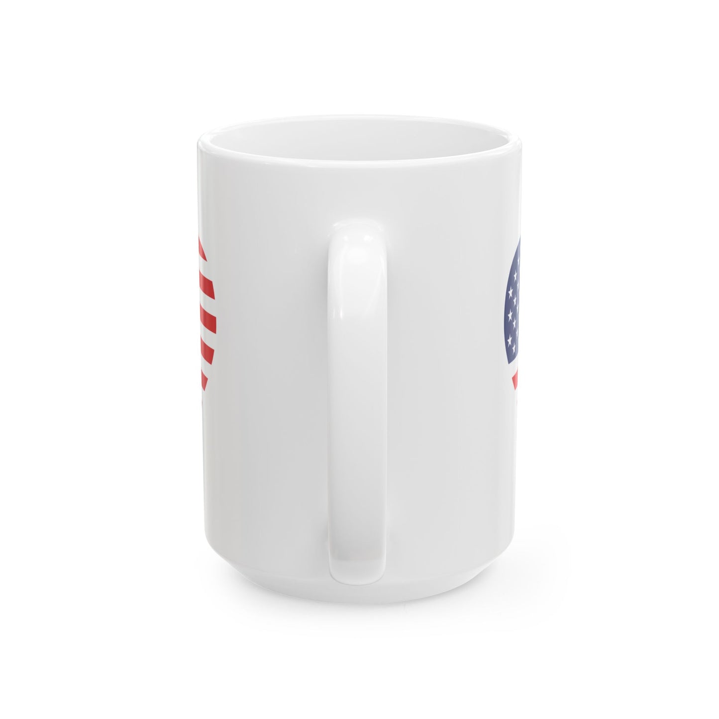 American Flag Heart Mug - 11 oz. & 15 oz. size options - Patriotic Heart Ceramic Mug, Independence Day Gift, Patriotic Coffee Cup, Love USA Drinkware