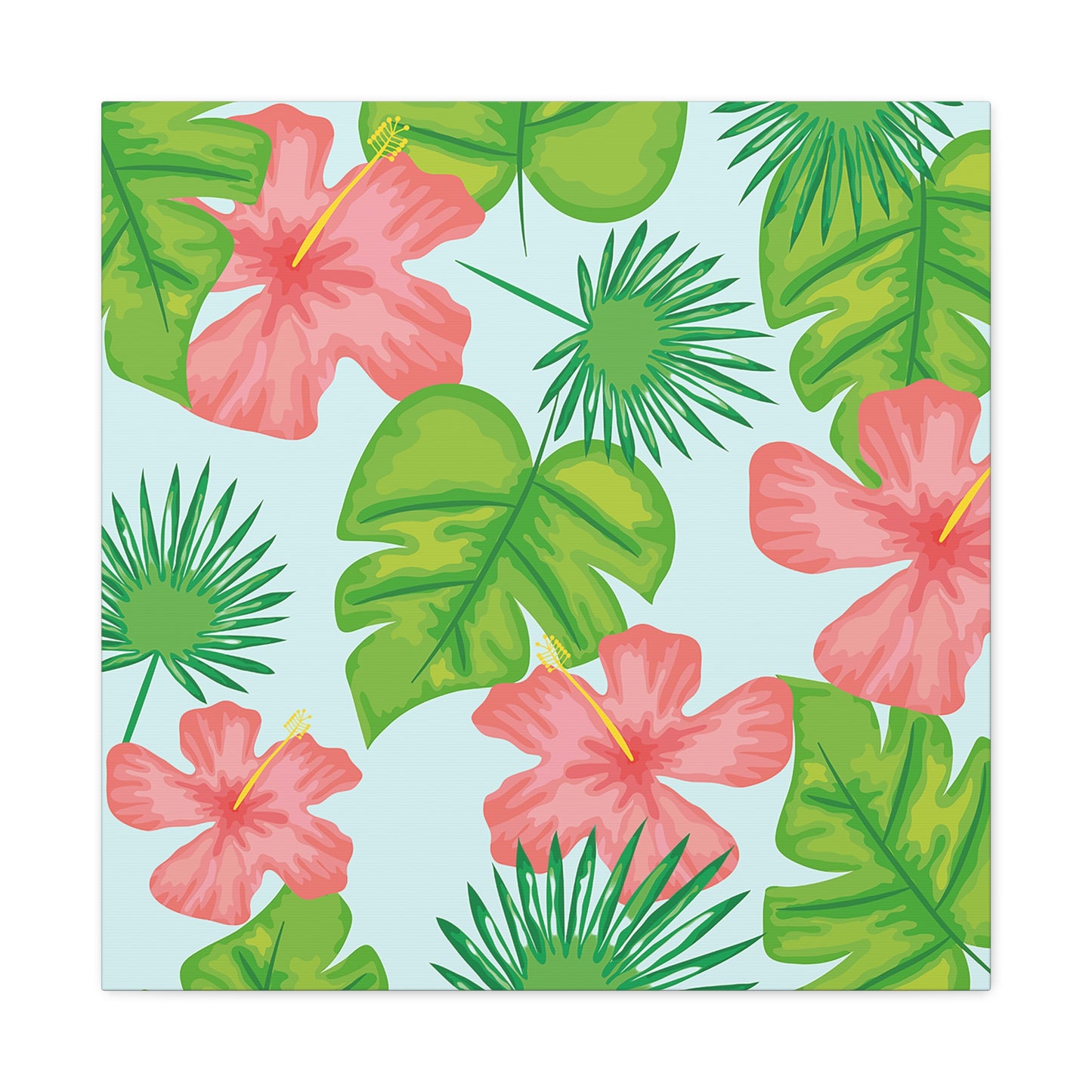 Tropical Island Canvas Art Print - Multiple Sizing Options - Tropical Art Wall Print, Floral Matte Canvas Home Decor