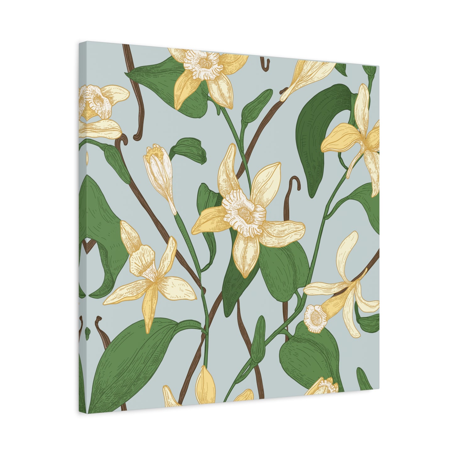 Vanilla Bean Canvas Art Print - Multiple Sizing Options - Vanilla Floral Canvas Wall Art, Botanical Home Decor, Spring Decoration, Gift for Her