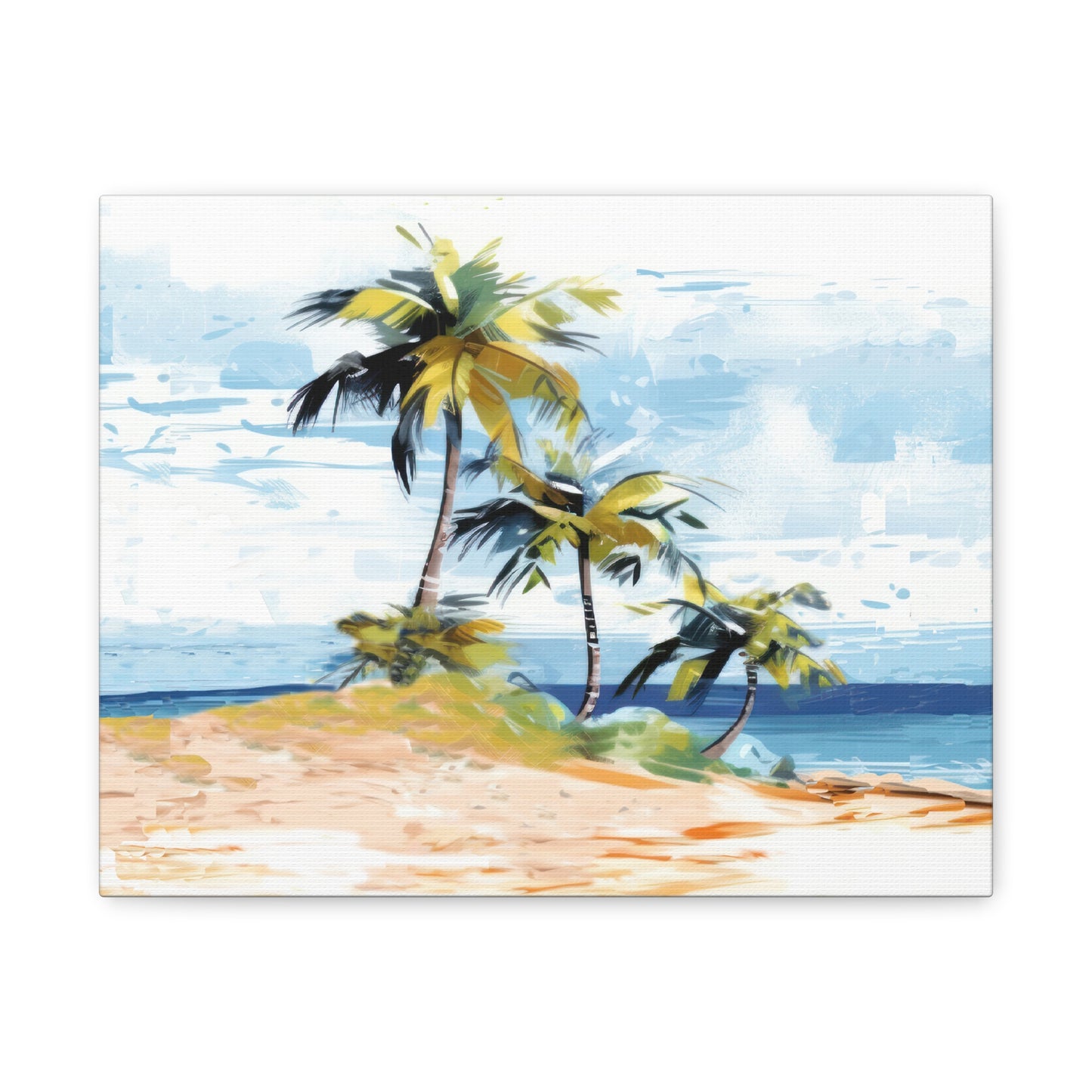 Tropical Retreat Canvas Wall Art Print - Multiple Sizing Options - Tropical Canvas Print, Coastal Wall Art, Beach Decor, Palm Tree Artwork