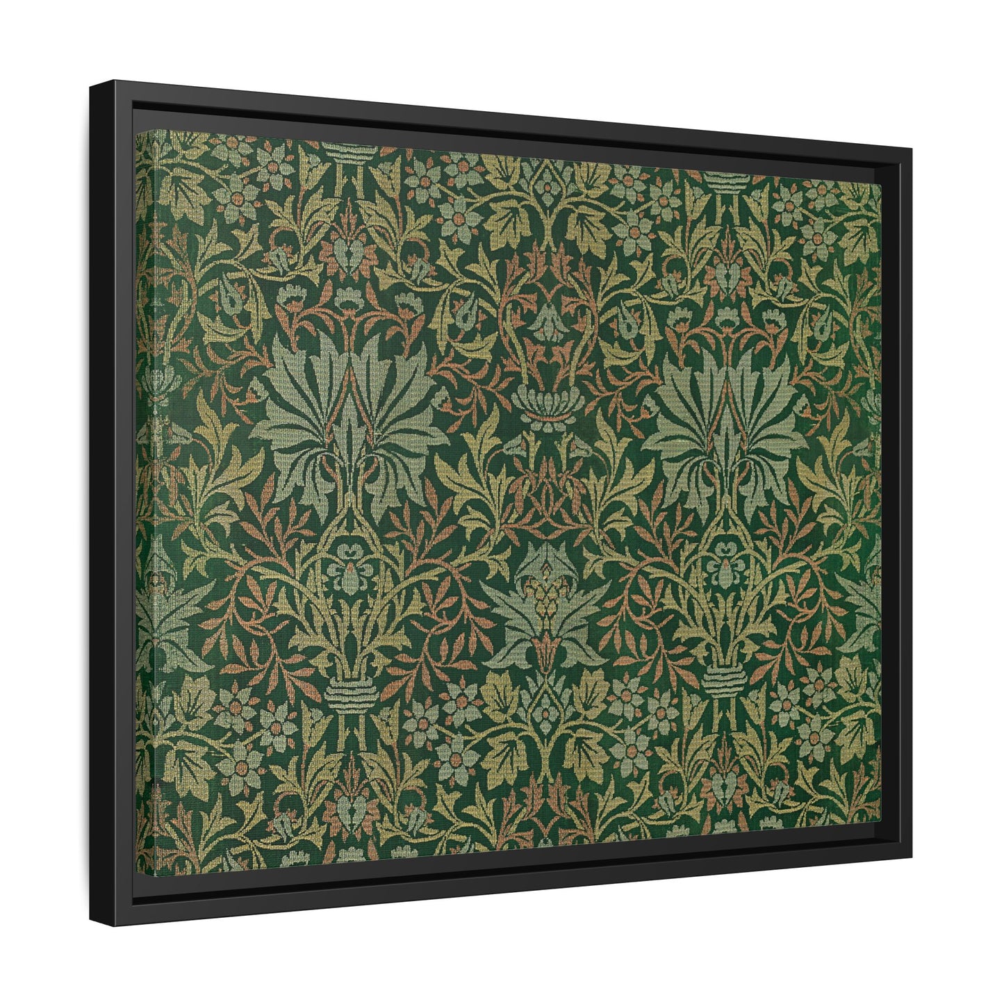 Flower Garden Framed Matte Canvas Art - Multiple Frame Colors & Size Options