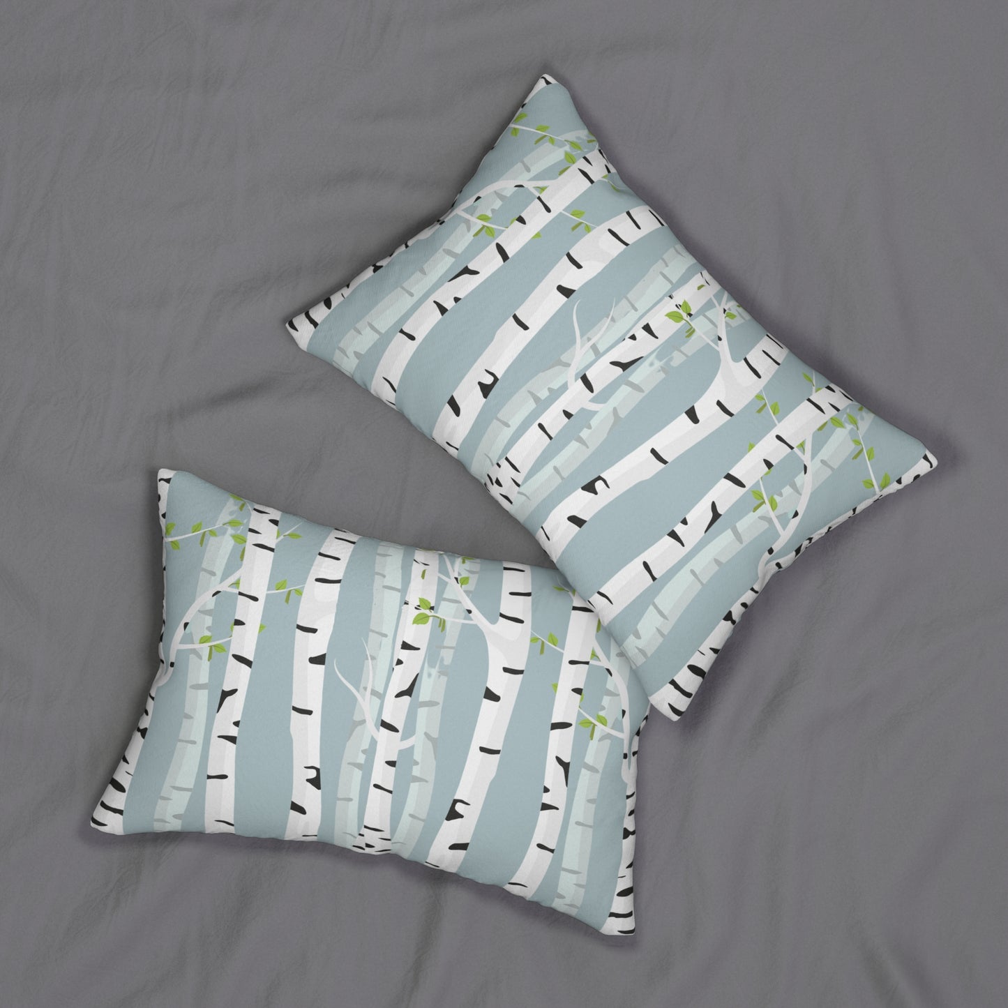White Birch Printed Lumbar Pillow with Insert (20" x 14") - Includes insert and zipper closure