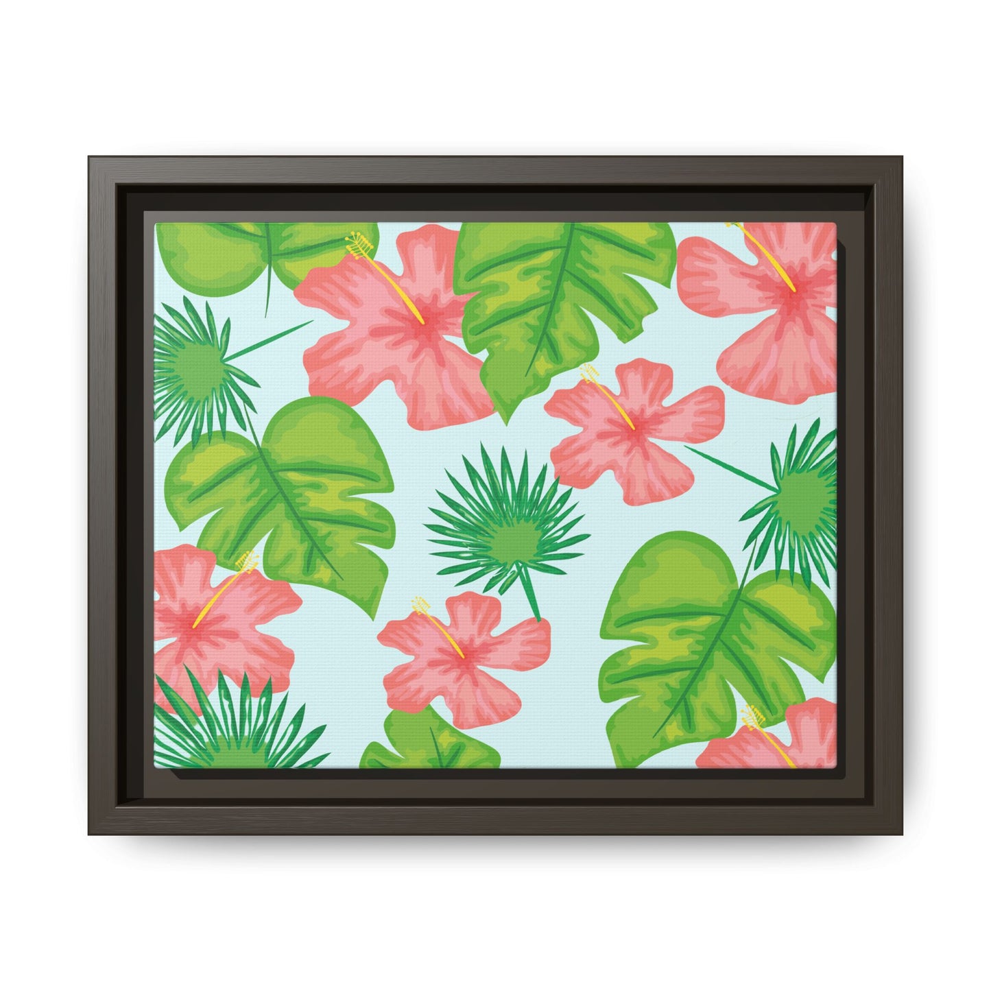 Tropical Island Framed Matte Canvas Art - Multiple Frame Colors & Size Options