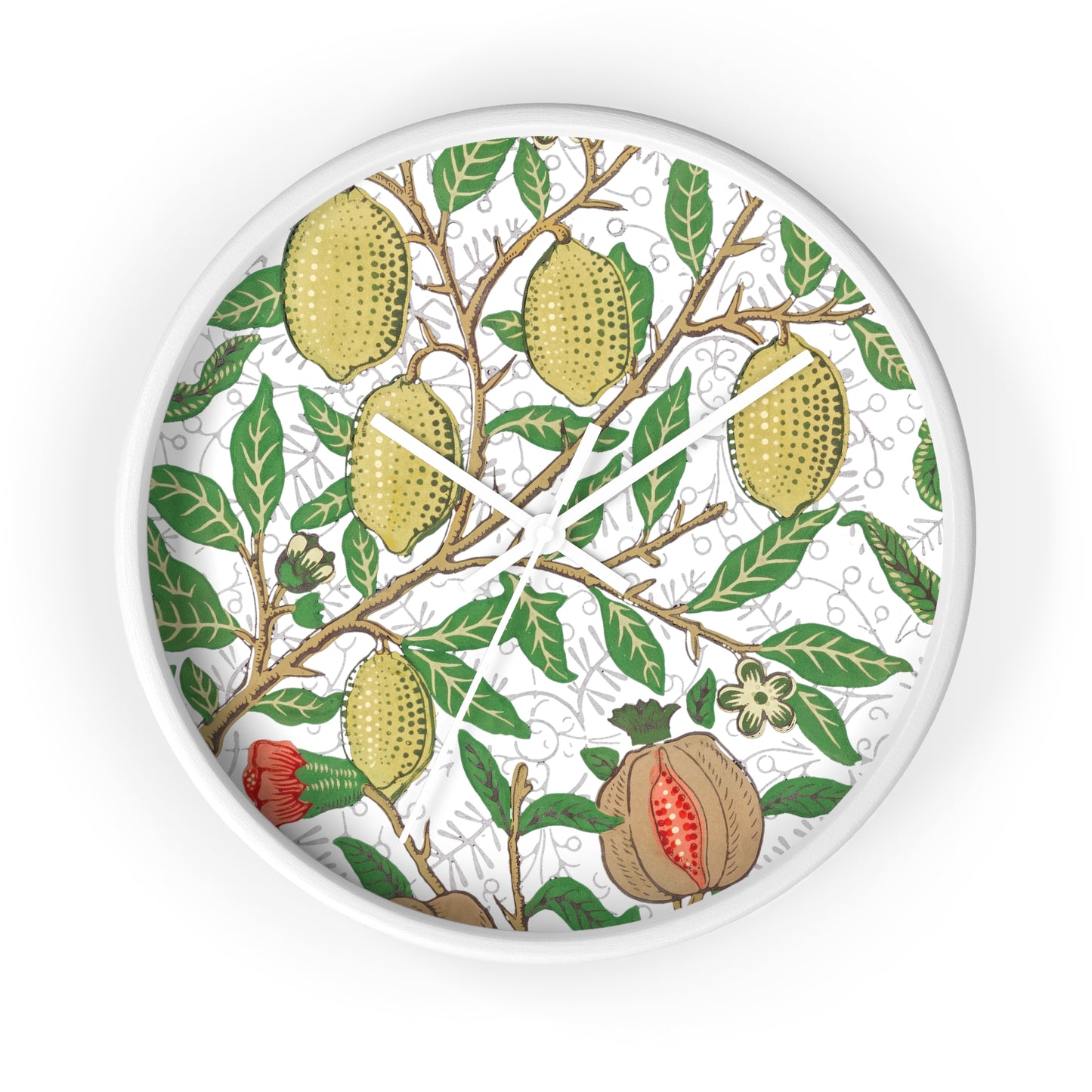 Lemon Verbena Wall Clock - Select from Black, White or Natural Wood Color