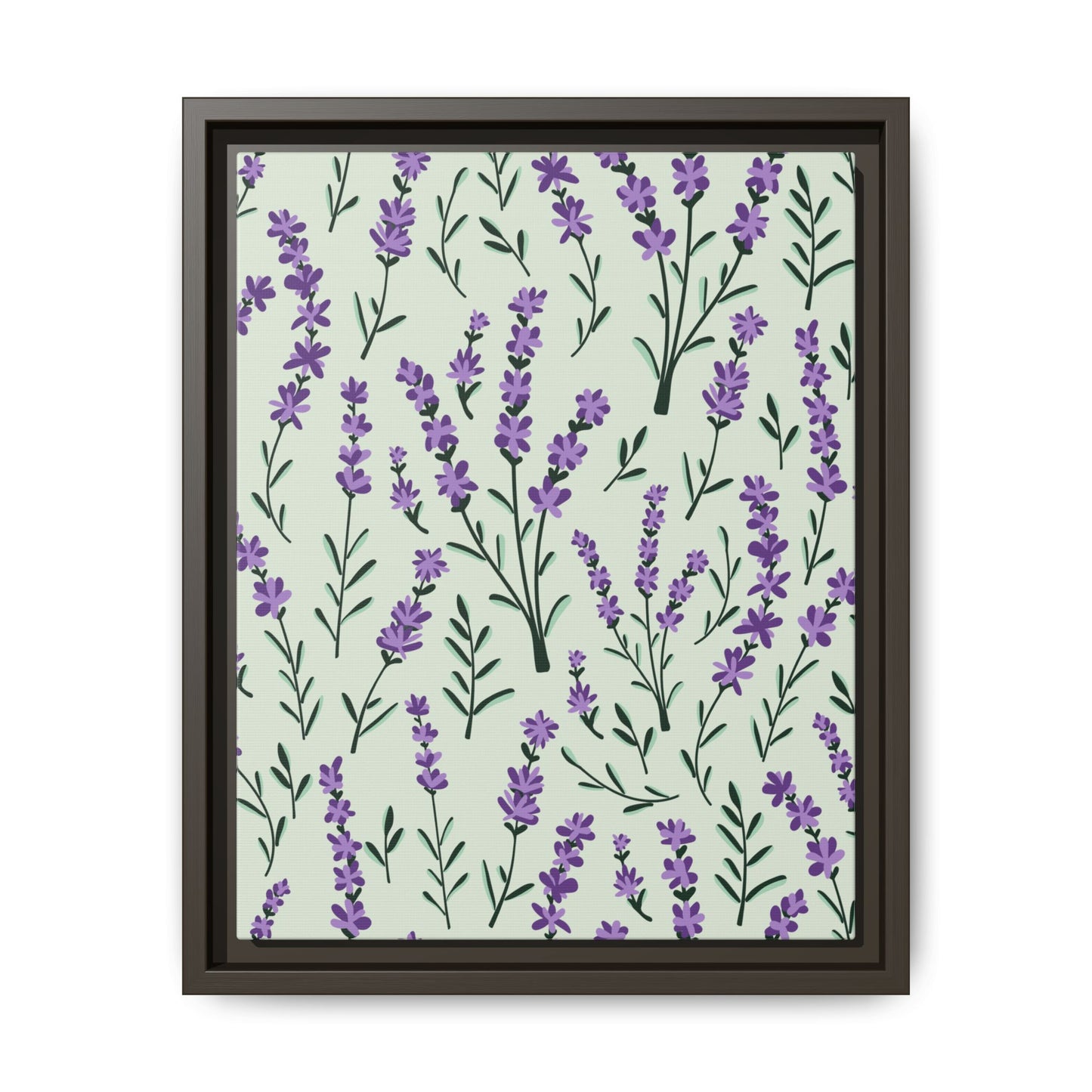 Lavender Sage Framed Matte Canvas Art - Multiple Frame Color & Size Options